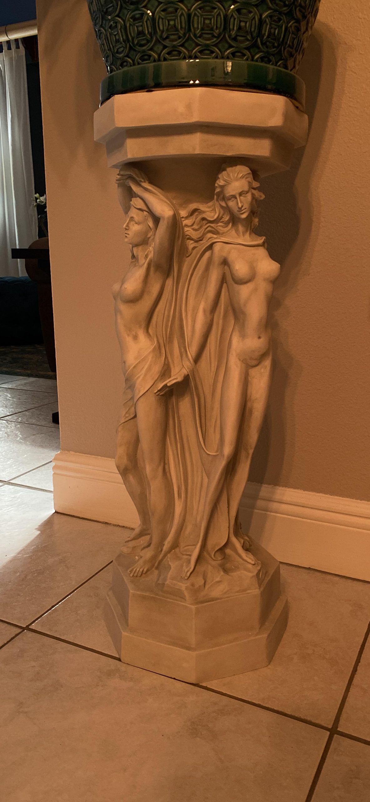 Design Toscano Column of Maenads Women Indoor/Outdoor Sculptural Display Pedestal Plant Stand, 28 inches tall, Cast Stone Resin, Antique Stone Finish customer photo 1