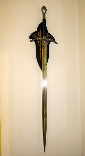 Gandalf's Glamdring Sword | The Hobbit Trilogy Replica | Stainless Steel Blade | Wooden Display Plaque | Certificate of Authenticity | 47 5/8
