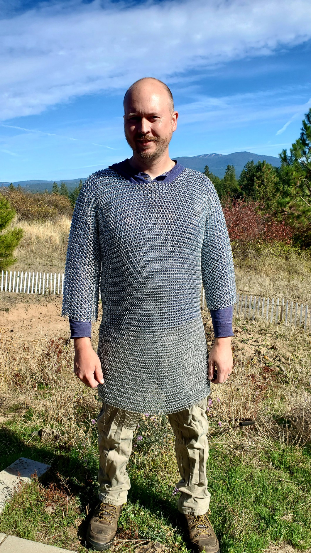 Medieval Renaissance Haubergeon Replica Warrior Chainmail Armor Long Shirt XL customer photo 2