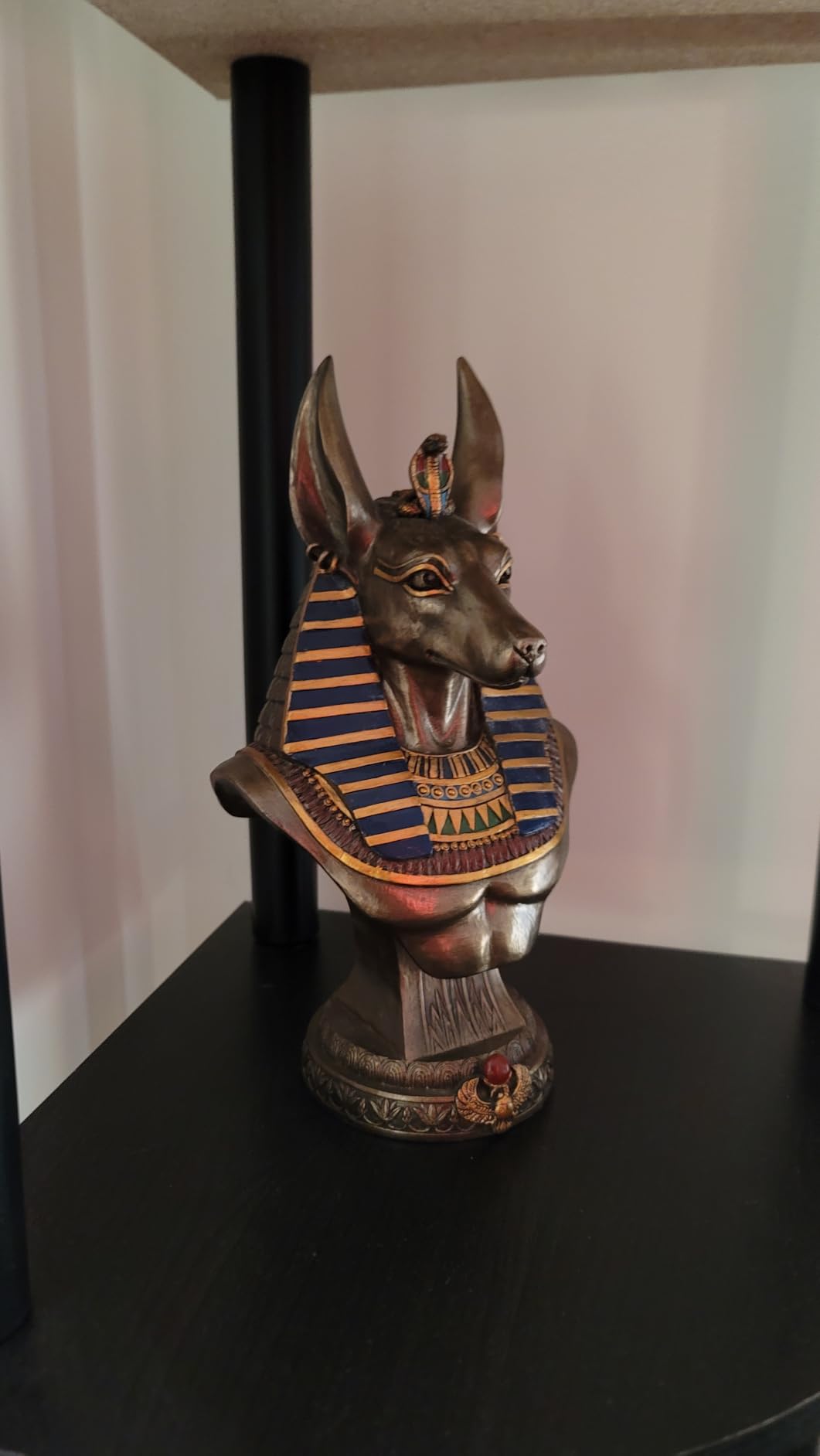 Veronese Ancient Egyptian Jackal God Anubis Bronze Finished Bust Statue customer photo 2