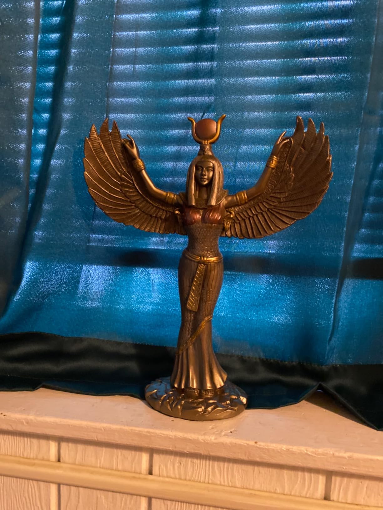 Ebros Gift Egyptian Goddess Isis Ra with Open Wings Statue 12