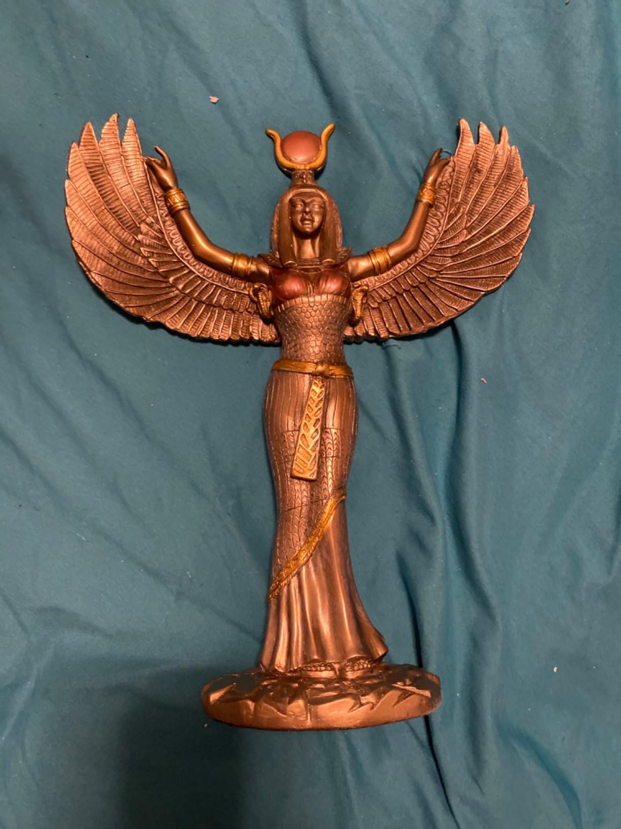 Ebros Gift Egyptian Goddess Isis Ra with Open Wings Statue 12
