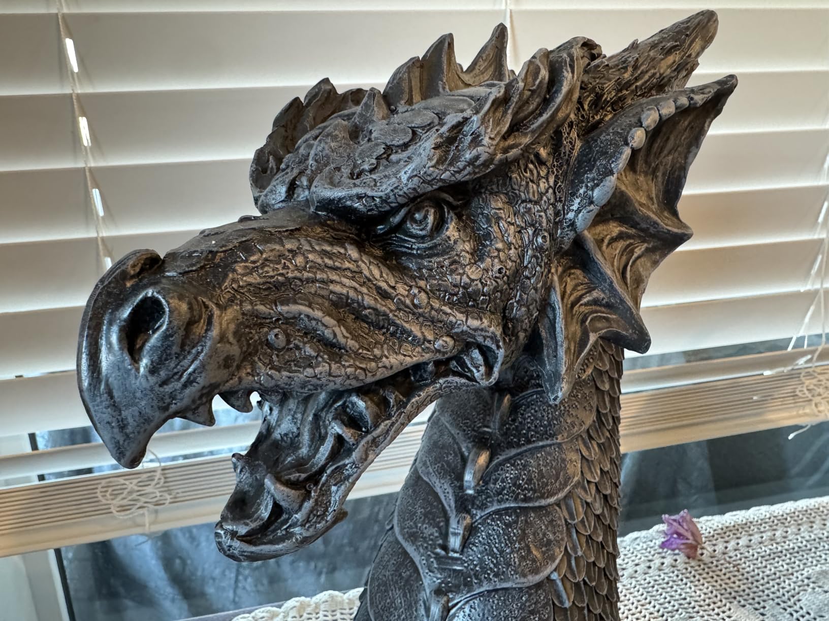 Design Toscano The Dragon of Falkenberg Castle Moat Lawn Garden Statue, 28 Inch Long, 14 Inch Tall, Cast Stone Resin, Gray Stone Finish customer photo 2
