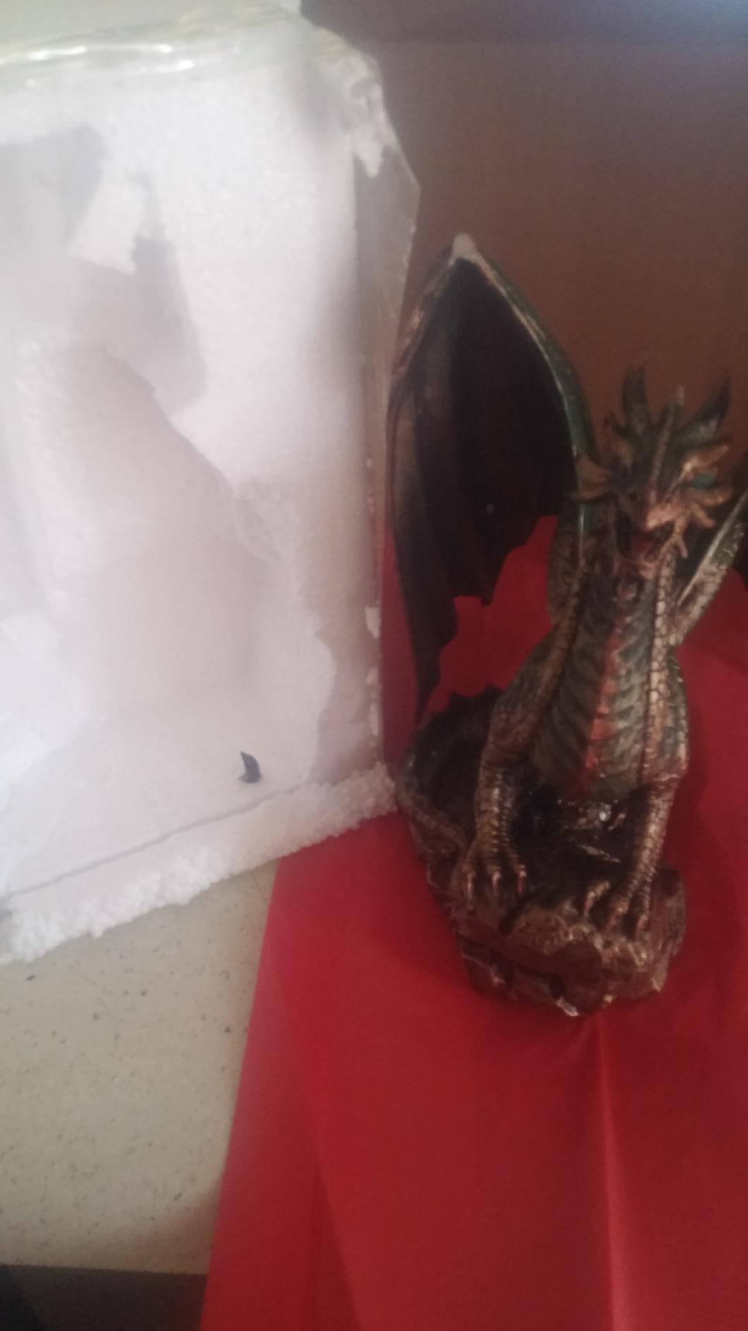 Pacific Giftware Bronzite Dragon Standing on Rock Statue Collectible Figurine 9 Inch customer photo 1
