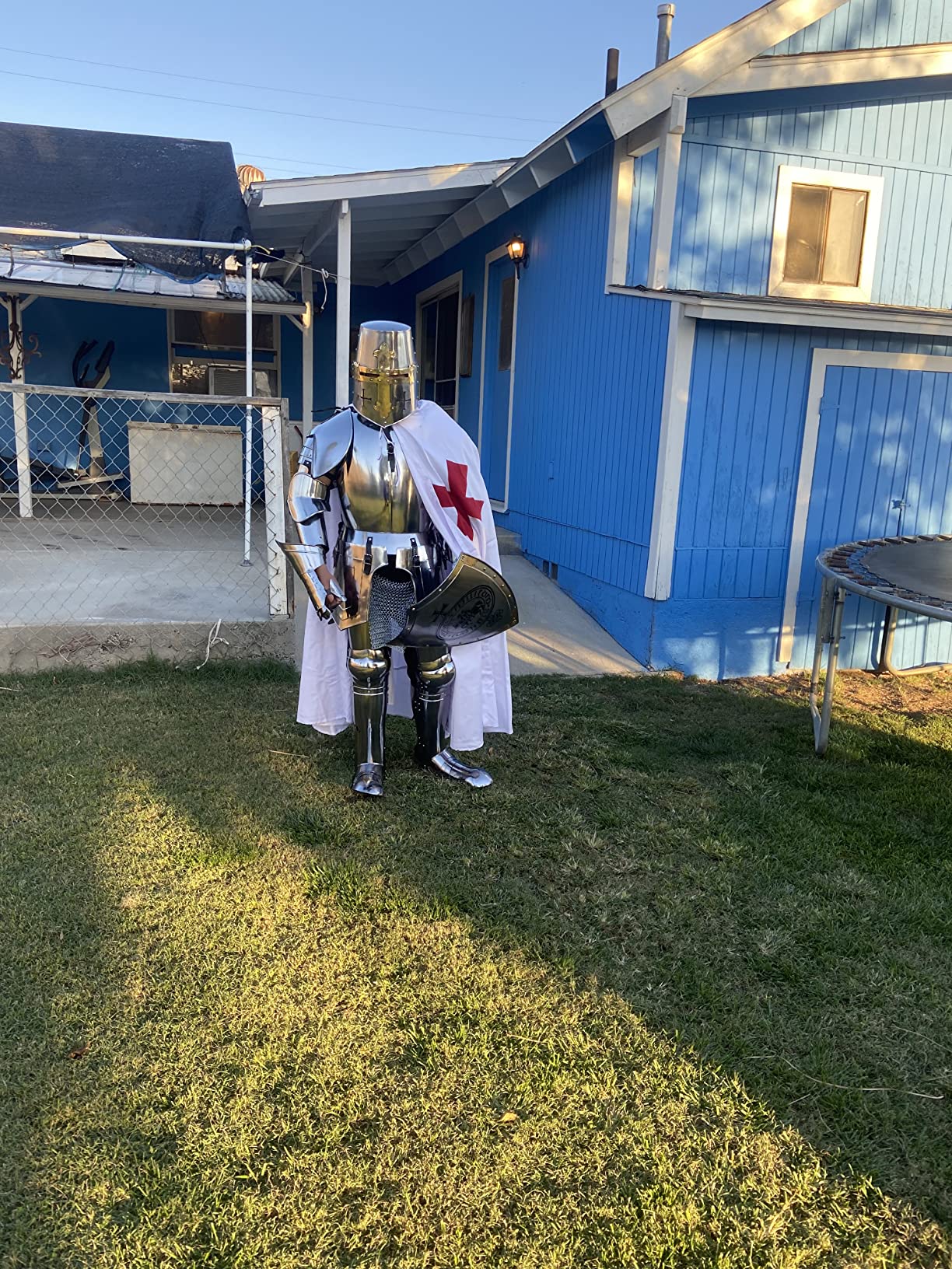 NauticalMart Medieval Knight Armor | Wearable Crusader Suit | 18 Gauge Steel | Full Suit of Armour with Crusader Helmet | for Reenactments & Role-Playing customer photo 2