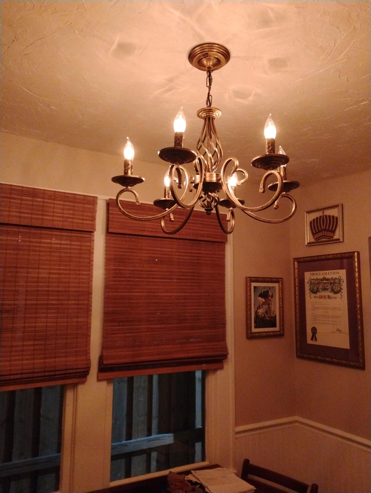 6-Light French Country Chandelier, Matte Black Candle Style | Vintage Farmhouse Pendant Light, Adjustable Chain, E12 Bulbs Required, for Dining Room, Kitchen Island, Bedroom and Foyer customer photo 1