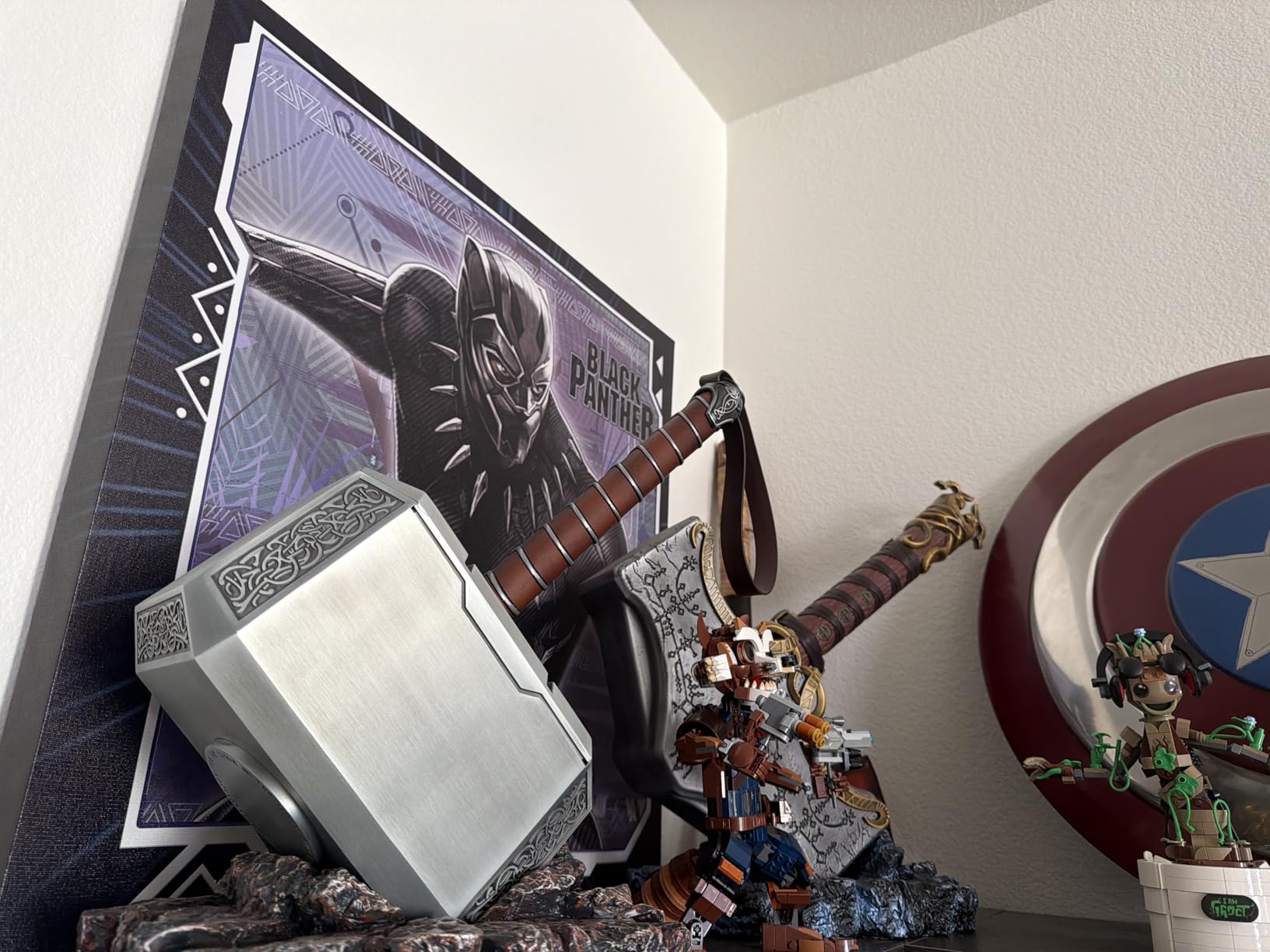 Sword Valley Thor's Hammer With Base - Nordic Myth Metal War Hammer - 44.5cm/17.5