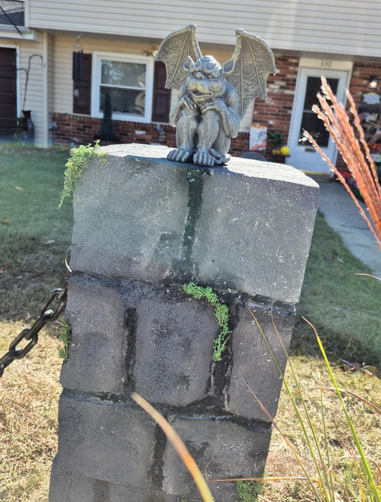 OwMell Gargoyle Sitting Statue Garden Guardian Sculpture Figurine 7 Inch - Gothic Indoor Outdoor Garden Decor Statue customer photo 1