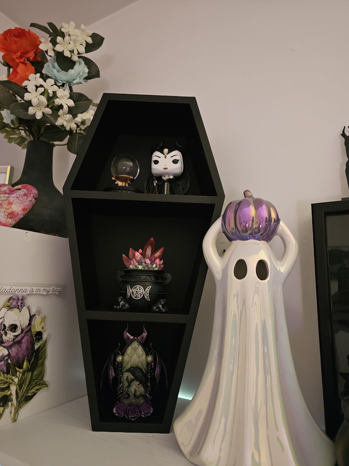 Deluxe Goth Coffin Shelf, Black, 20 inches Tall customer photo 2