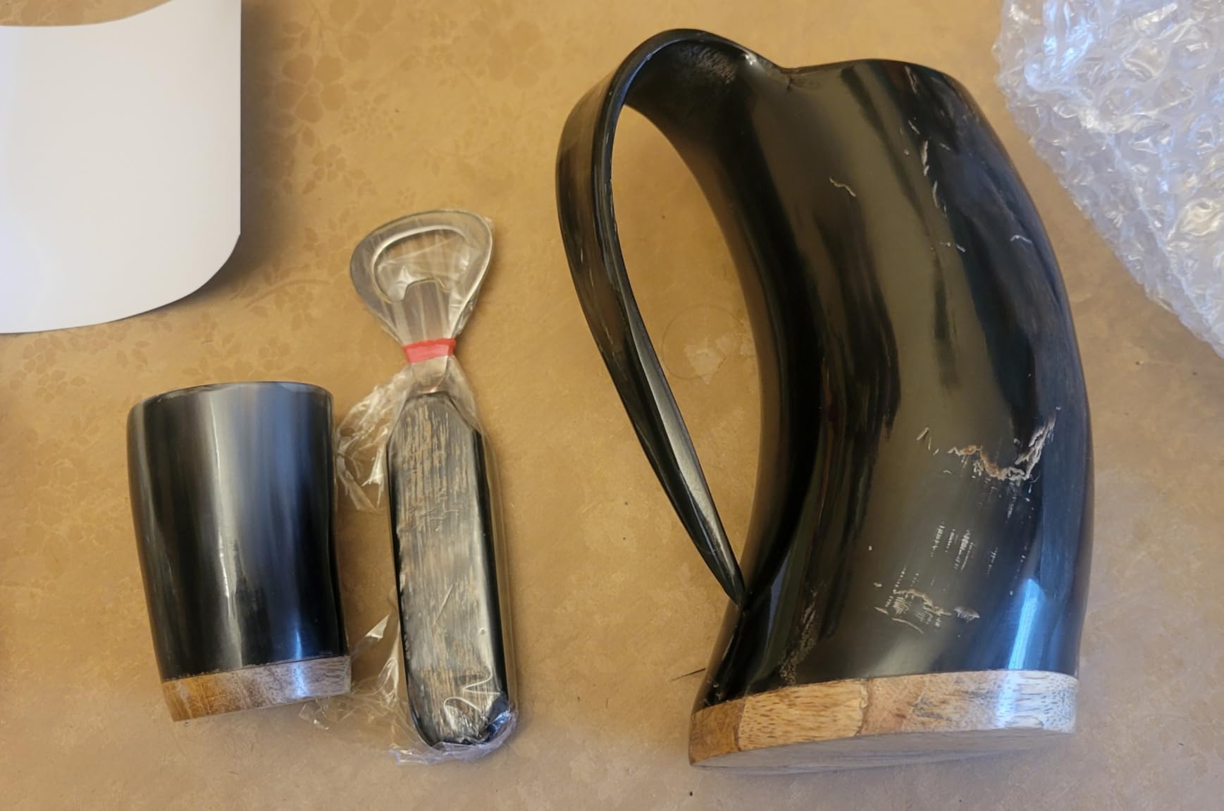 FENRIR Viking Drinking Horn Mug Set 16 oz customer photo 2