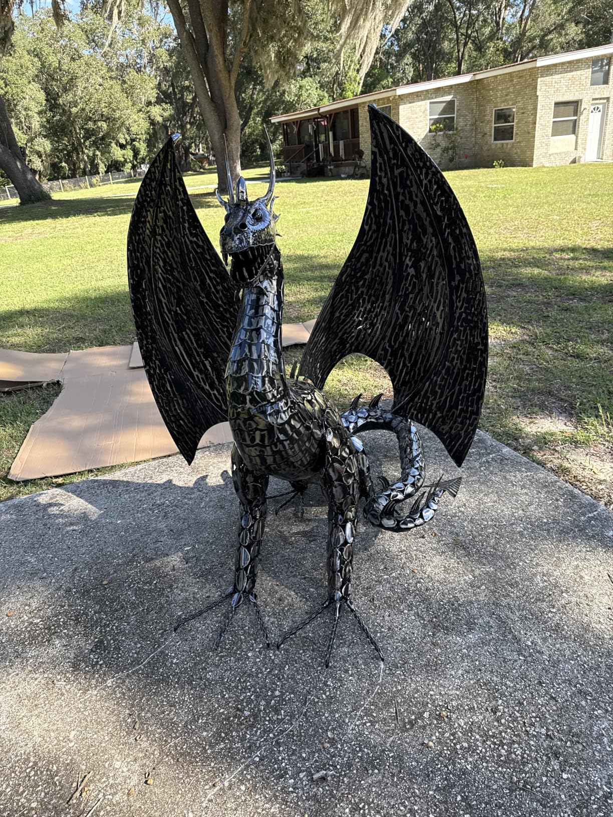 12'' H Steampunk Dragon Statue Mechanical Gear Sitting Sculpture customer photo 1