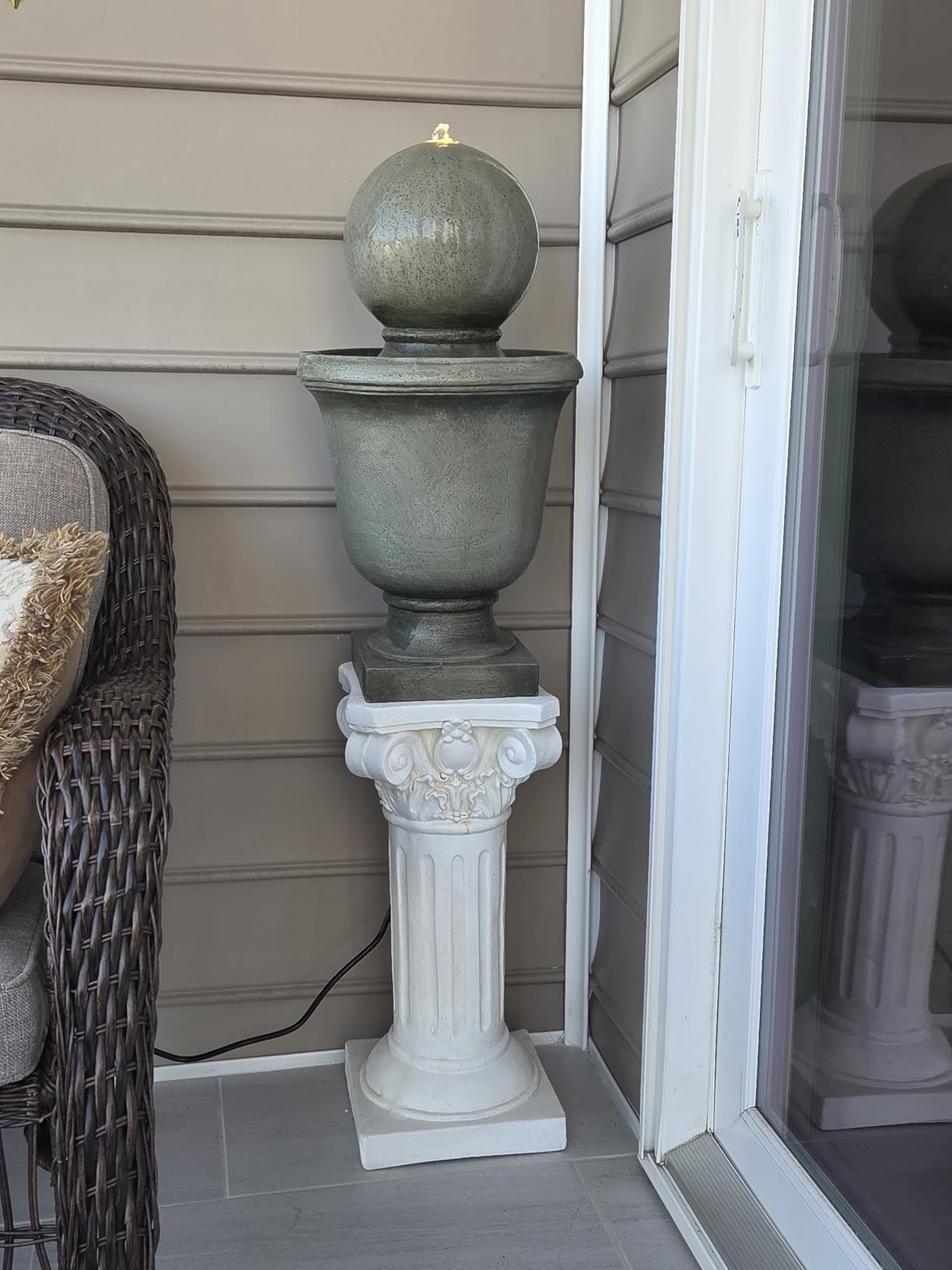 Classical Greek Ionic Order Column with Retro Old Style for Indoor Outdoor Garden Decor or Display Pedestal Pillar Stand for Plants and Sculptures, White customer photo 2