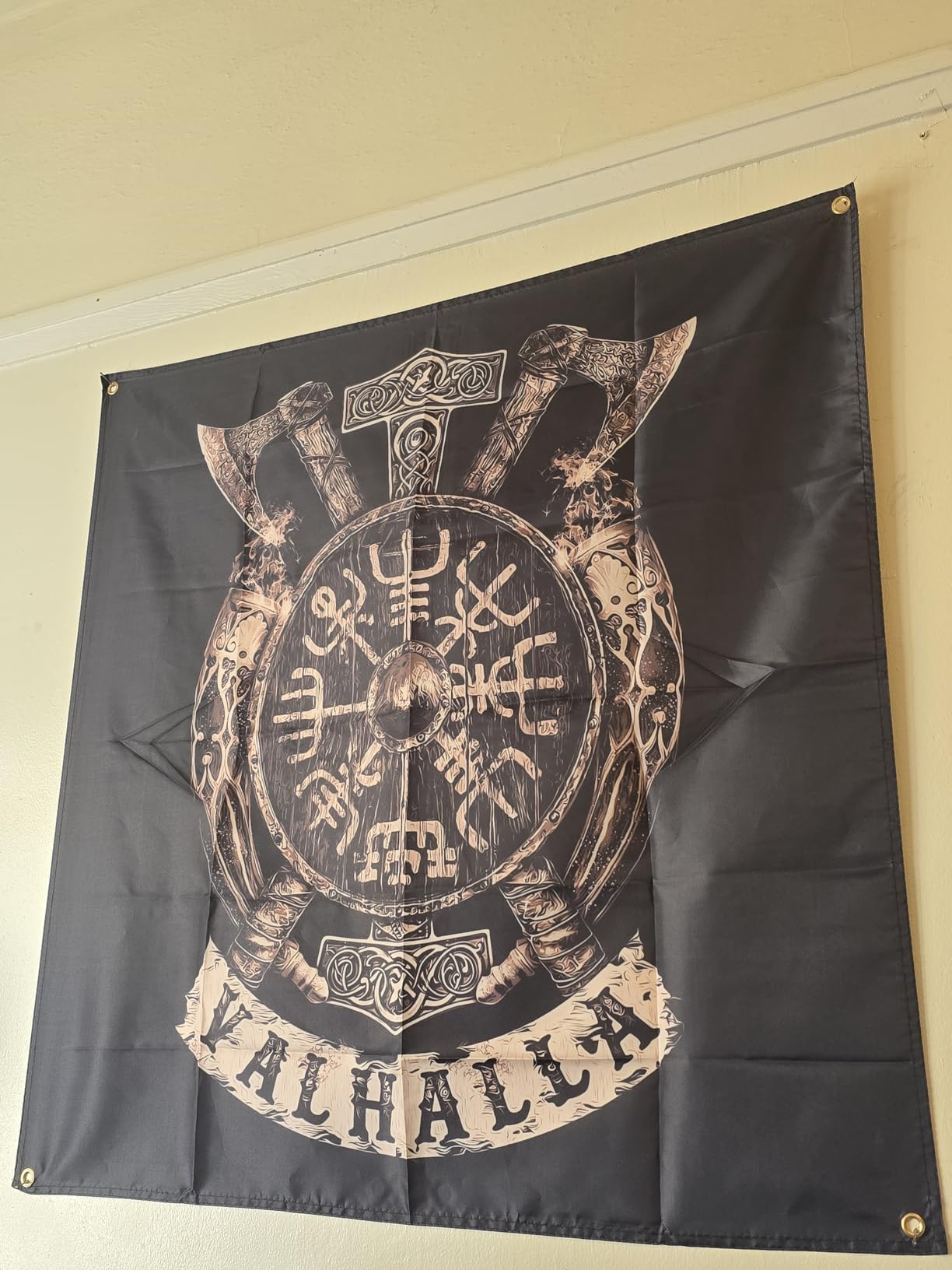 ENMOON Viking Art Tapestry Valhalla Compass Tapestry Bedroom Living Room Decor(36x36in) customer photo 1