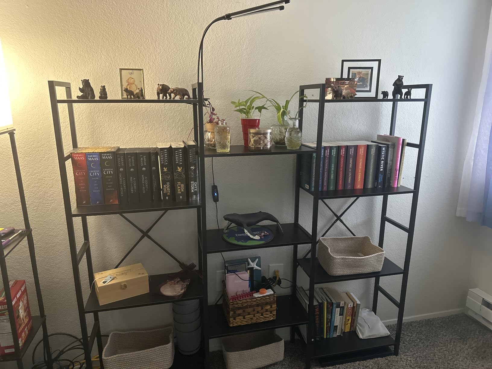 SUPERJARE Triple Bookshelf, Bookcase with 11 Open Display Shelves, Wide Book Shelf Book Case for Home & Office, 4 Tier, Brown customer photo 1