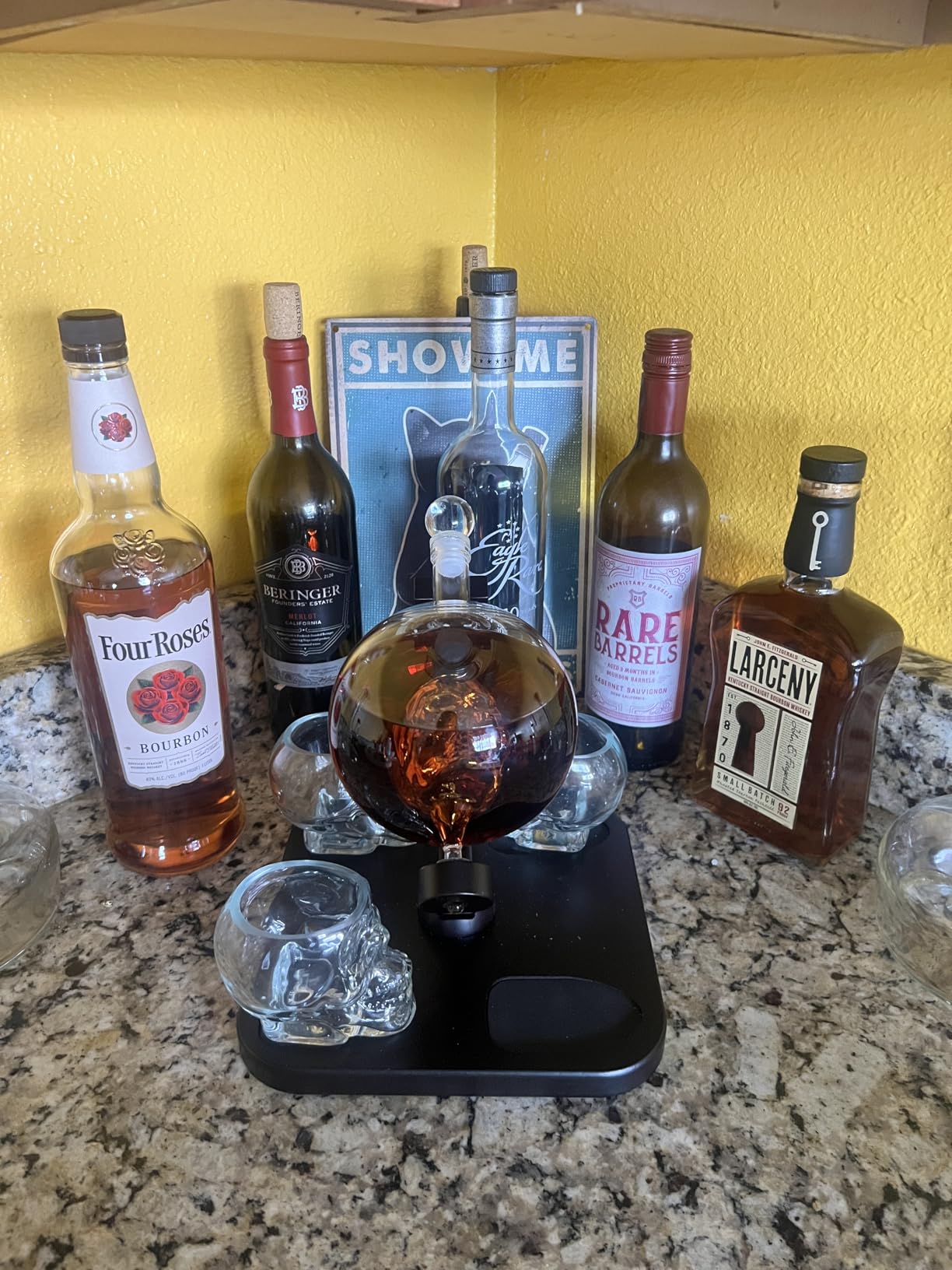 Godinger Skull Whiskey Decanter and Skull Whiskey Glasses Barware set, Skull Liquor Decanter and 4 Whiskey Glasses, Gifts for Dad, Gifts for Men customer photo 1