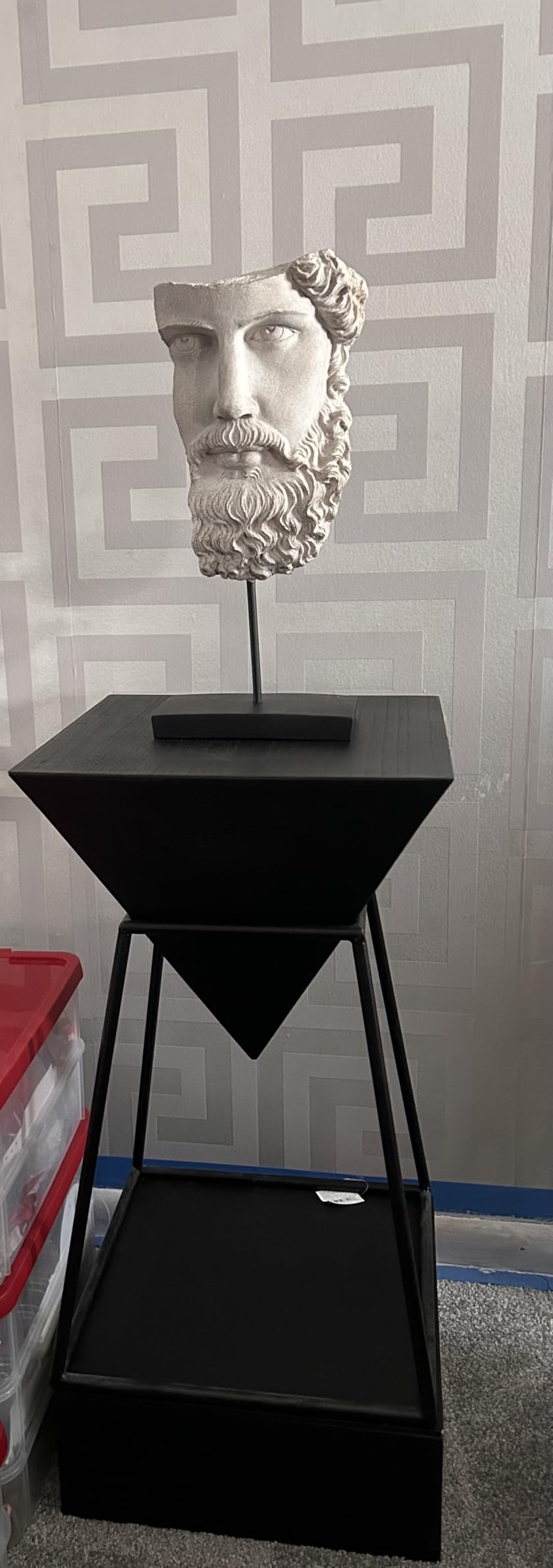 Greek Statue Sculptures Home Decor - Resin Bust Statue Zeus Statue on Metal Pole and Resin Base Greek God Statues for Living Room Shelf Office Table TV Stand Art Decor 8.25*4.5*16 Inch LC Lcdecohome customer photo 2