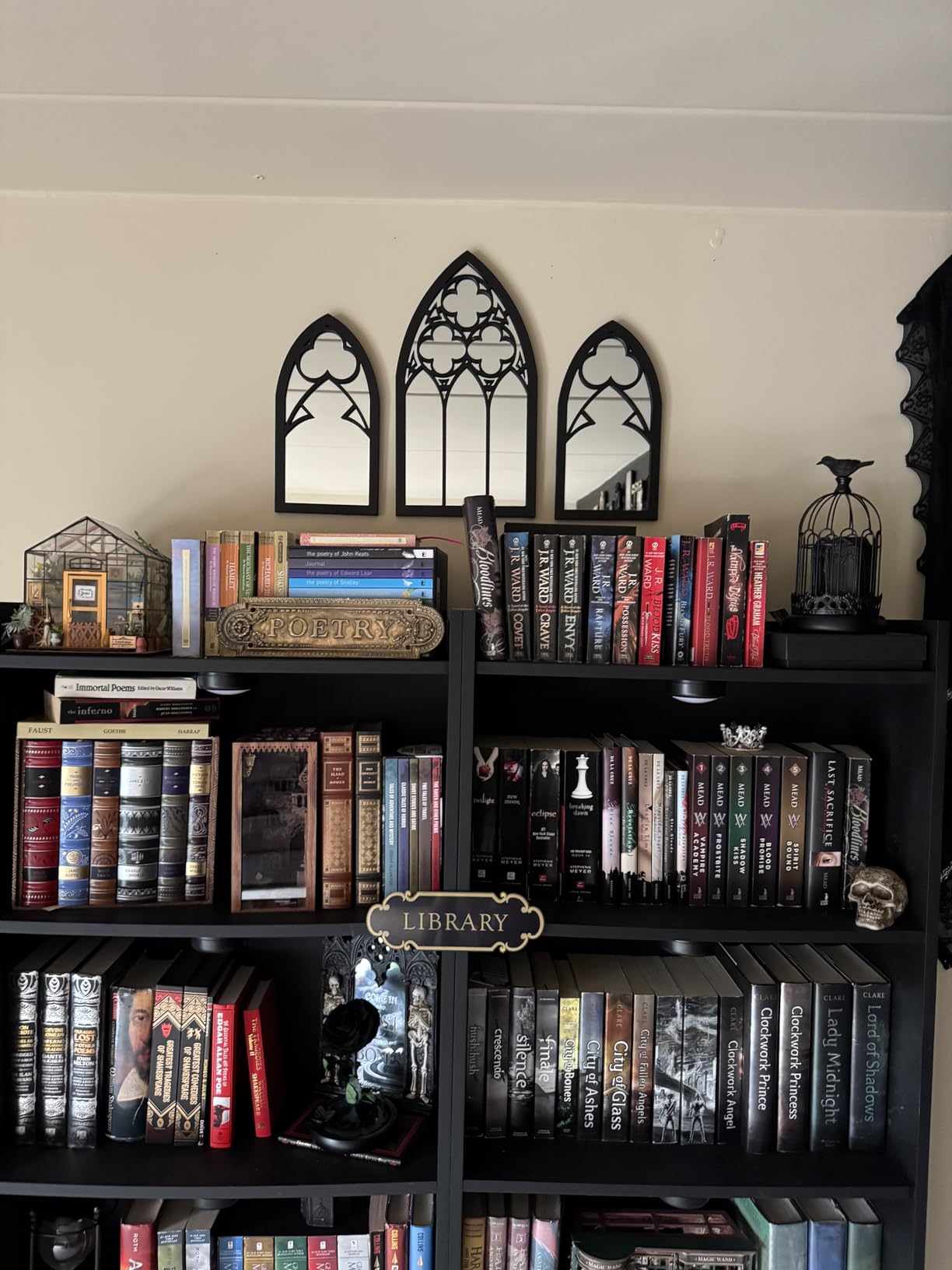 Gothic Mirrors Wall Decor - 3 Piece Set 15.8 Inch Gothic Furniture Cathedral Mirrors customer photo 2