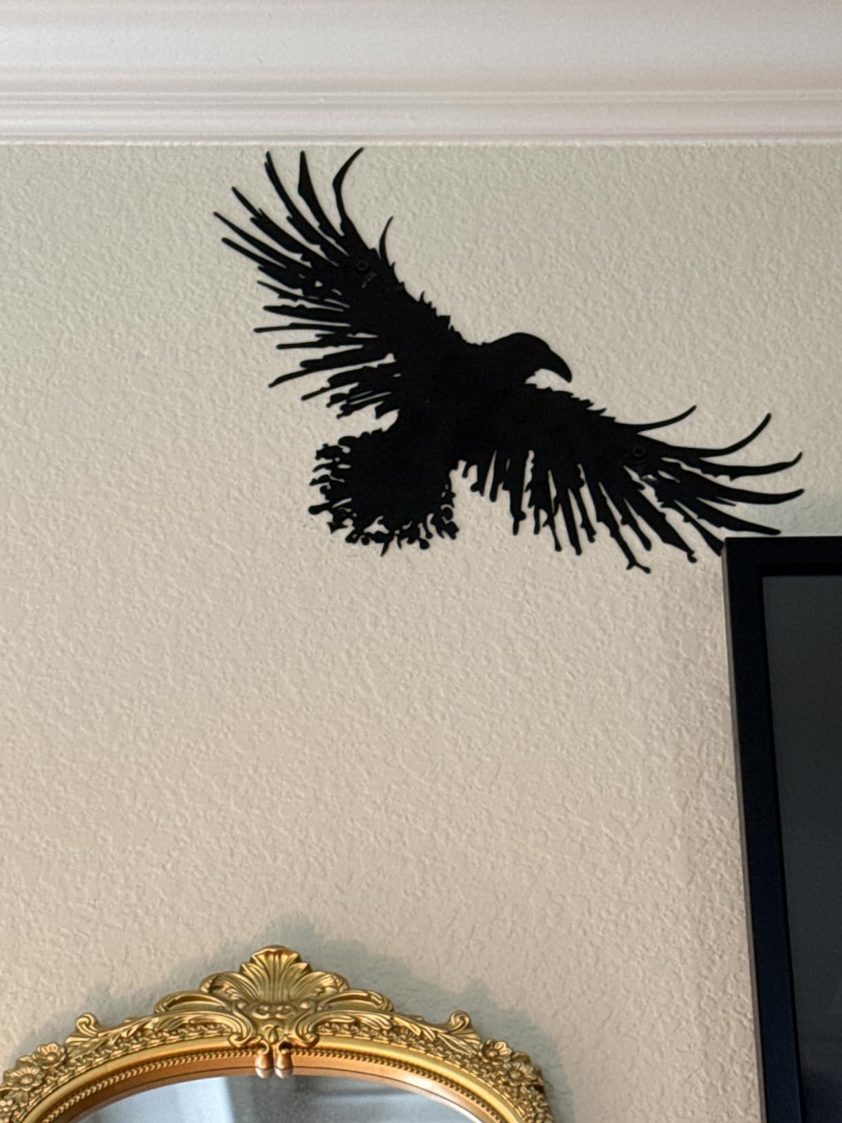 Yuzhuo Metal Viking Raven Wall Art Norse Mythology Crow Wall Decor Gothic Metal Wall Sculpture customer photo 1
