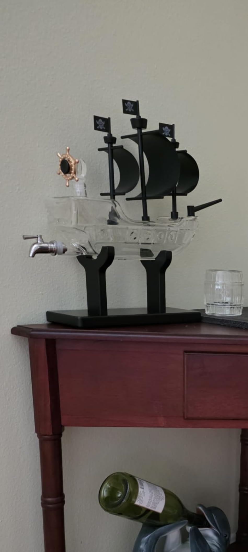 Kollea Pirate Ship Whiskey Decanter Gift Set with 2 Glasses | Handcrafted 36.5 oz Liquor Dispenser with Tap customer photo 2