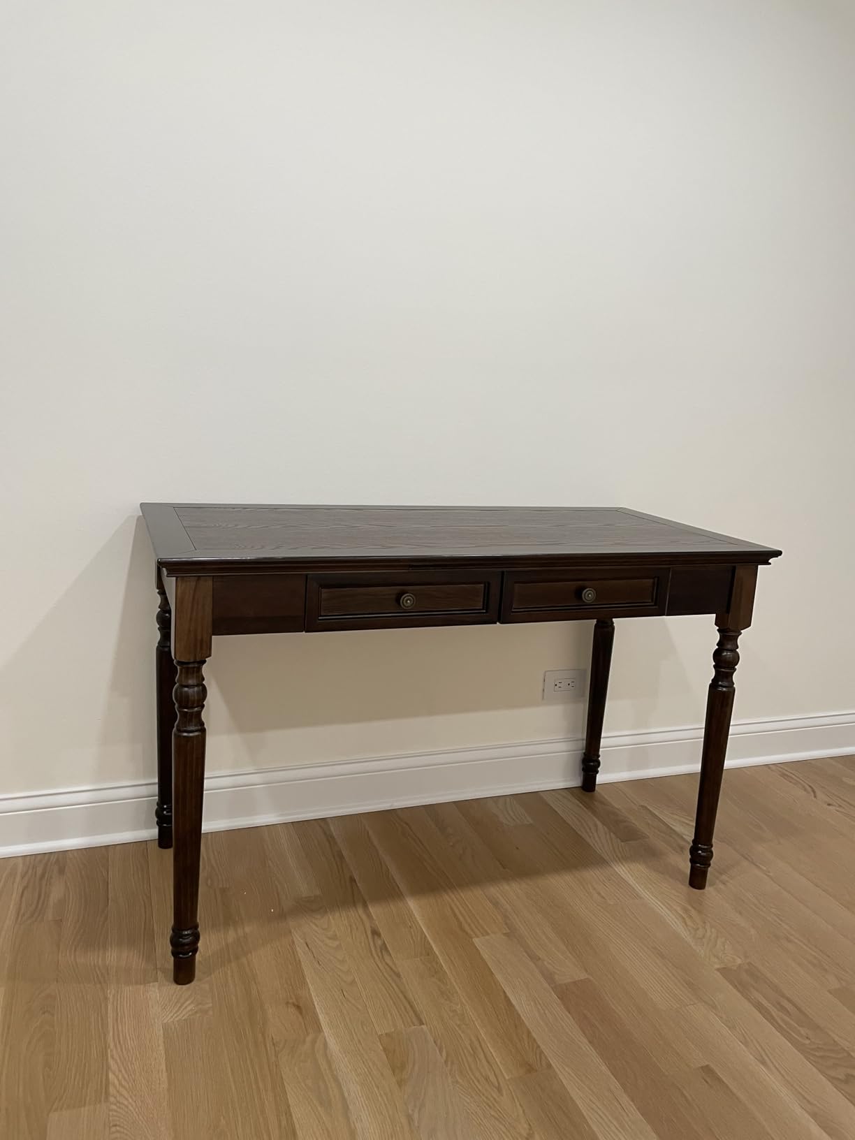 ADORZ Walnut Writing Desk with Drawers, 47