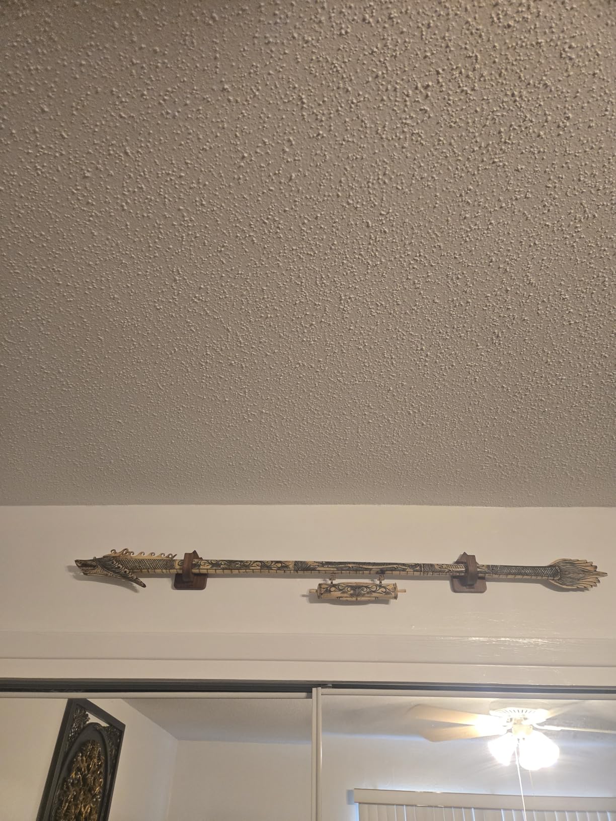Sword Wall Mount Display Hooks, Acacia Wood Sword Holder Rack for Katana, Martial Arts Weapons, Wizard Wand, Dagger, Home and Office Decor, Reddish Brown customer photo 1