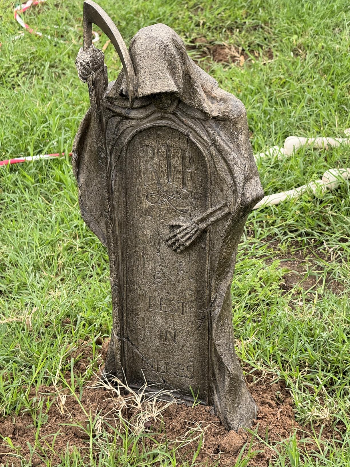 Design Toscano Rest in Pieces Grim Reaper Tombstone Statue customer photo 2