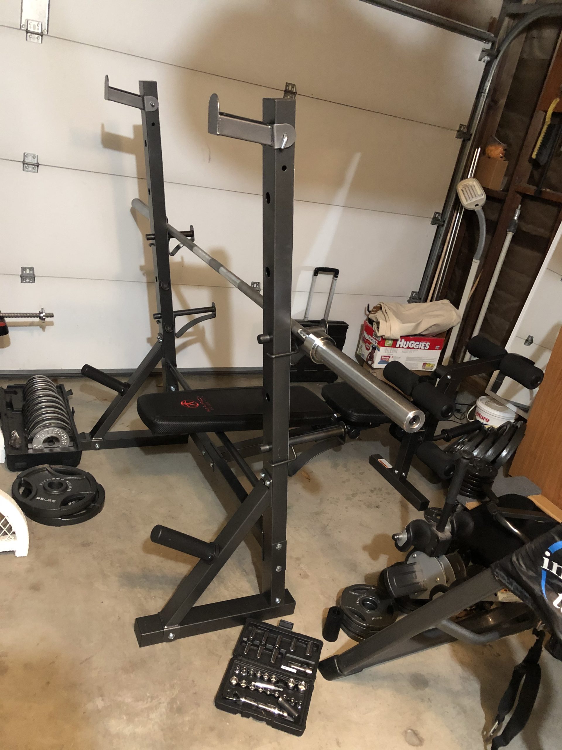 Marcy Olympic Workout Bench for Home Gym Strength Training Equipment with Preacher Curl Pad and Weight Rack Storage, White/Black customer photo 1