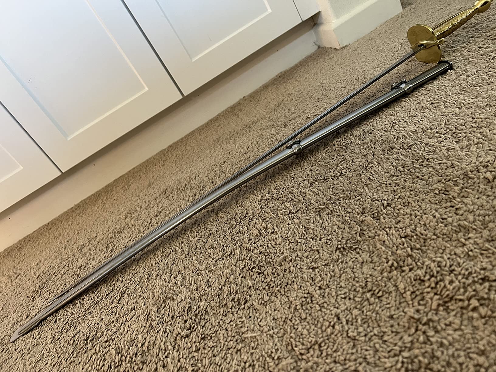 Authentic Hand Forged 1840 Non-Commissioned Steel Sword Brass Hilt Functional Battle Ready Rapier with Steel Scabbard customer photo 2