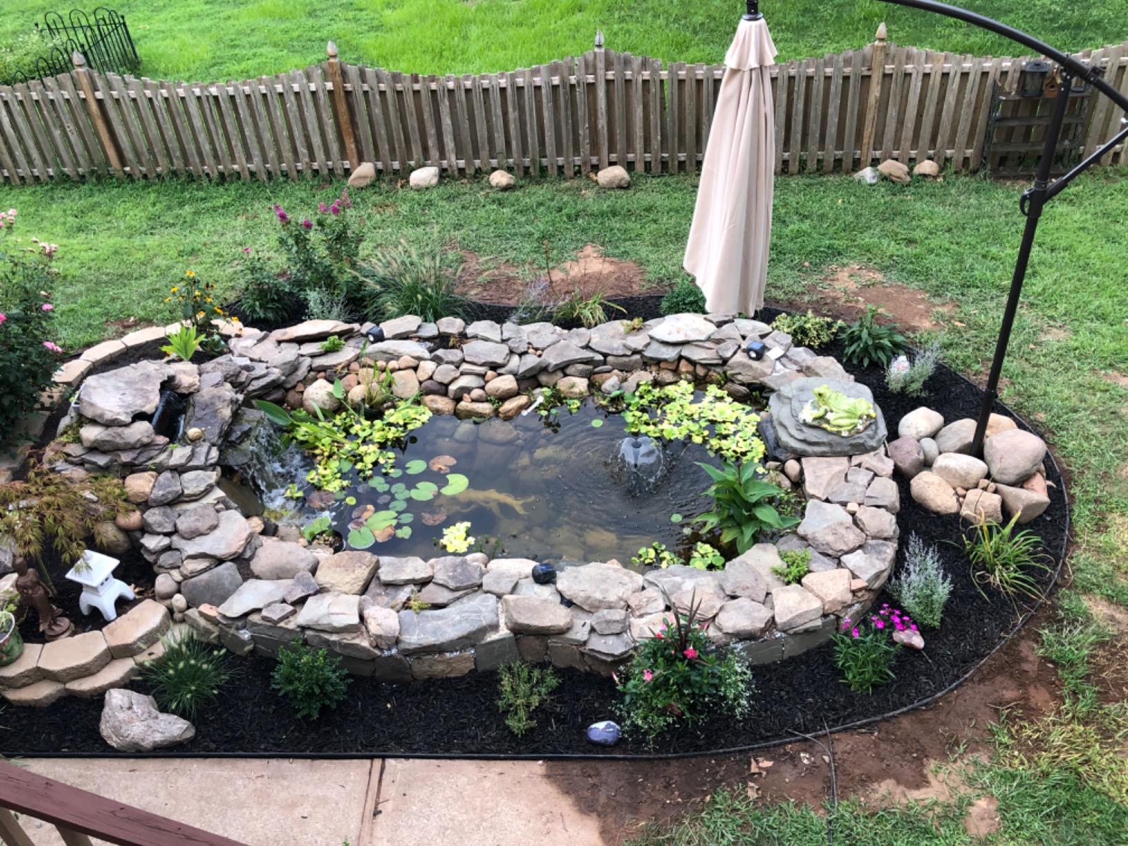Simply Ponds 2100 GPH Water Garden Koi Pond Kit 10 x 15 Ft EPDM Liner | Custom water feature, 16