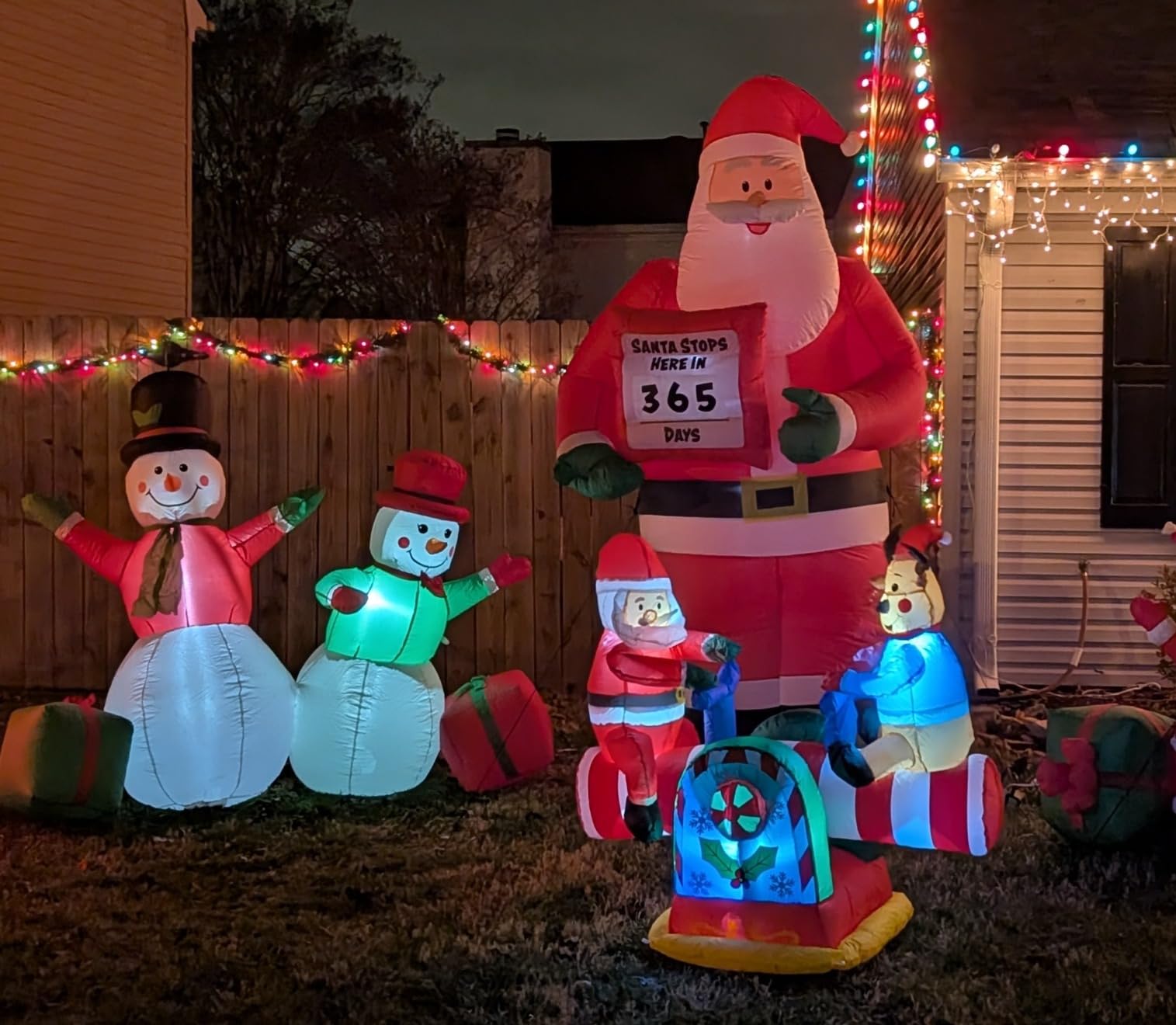 4 Foot Animated Christmas Inflatable Santa Claus and Reindeer on Teeter Totter Outdoor Yard Decoration | Moving Seesaw, Bright LED Lights, Self-Inflating Blower, Weather-Resistant customer photo 1
