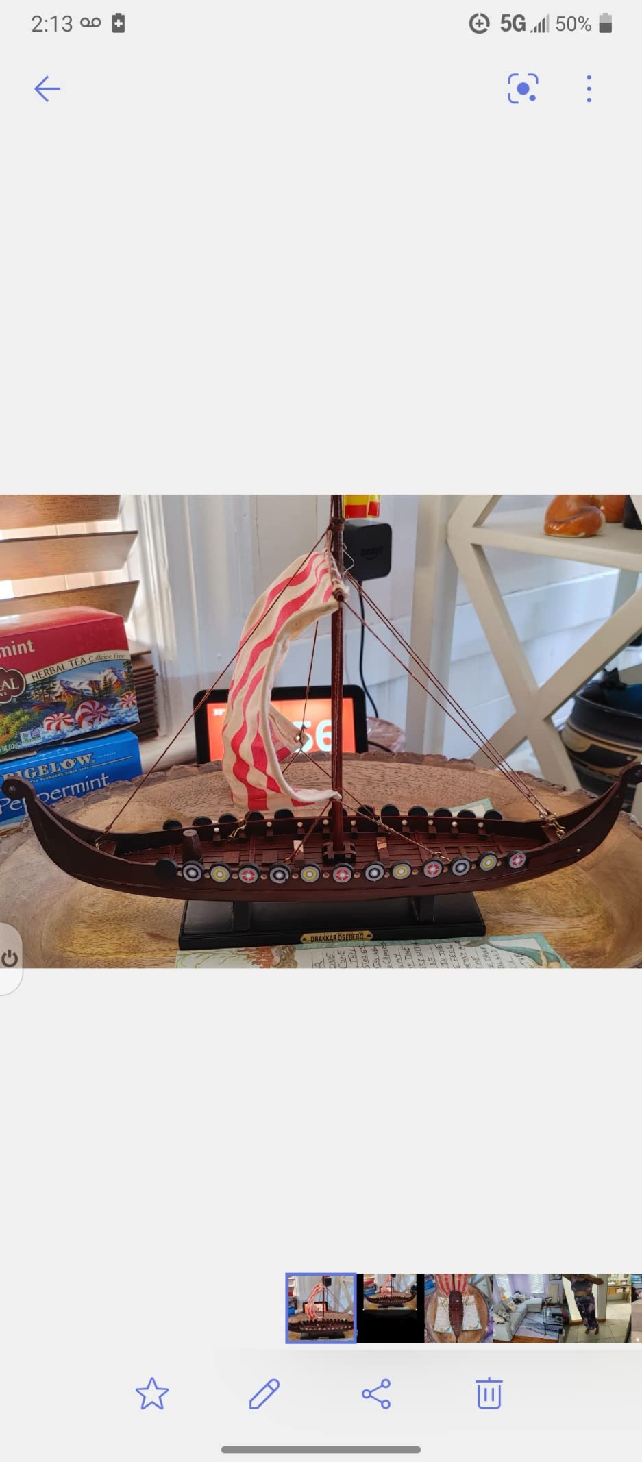 Hampton Nautical Viking Drakkar Ship, 14 Inches, Brown customer photo 1