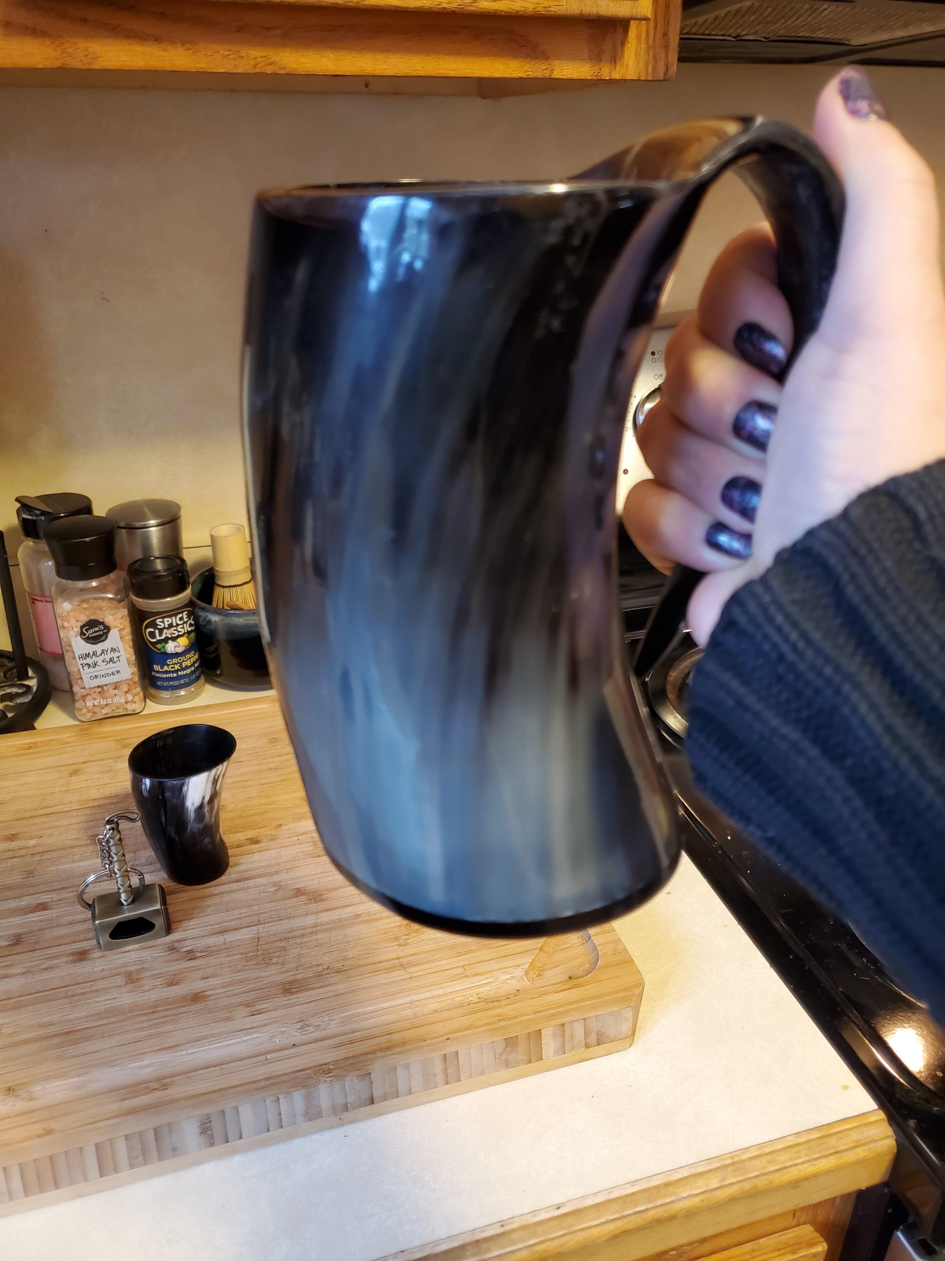 Trondebal Viking Drinking Horn Mug - 15-20 oz Authentic Ox Horn Beer Mug customer photo 1
