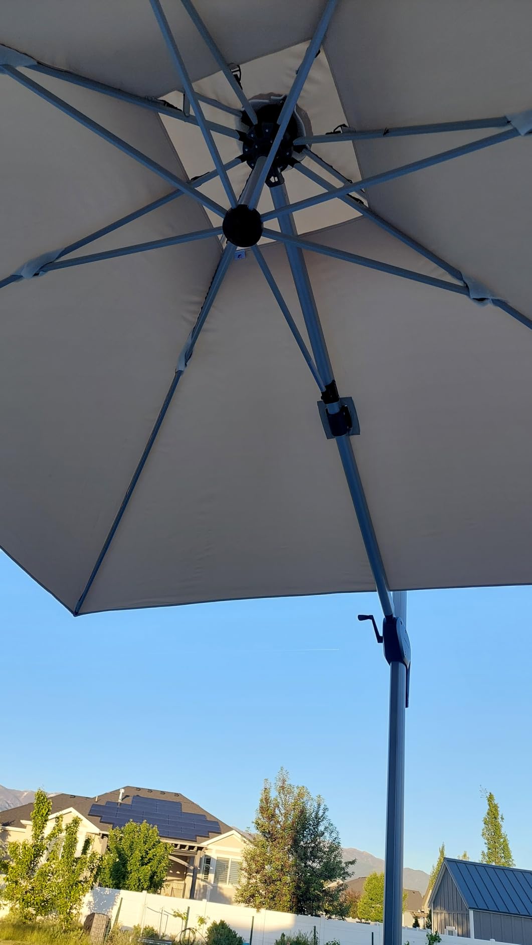 PURPLE LEAF 10ft Patio Umbrella Outdoor Square Large Cantilever Windproof Offset and Heavy Duty Sun Umbrella for Garden Deck Pool, Beige customer photo 2