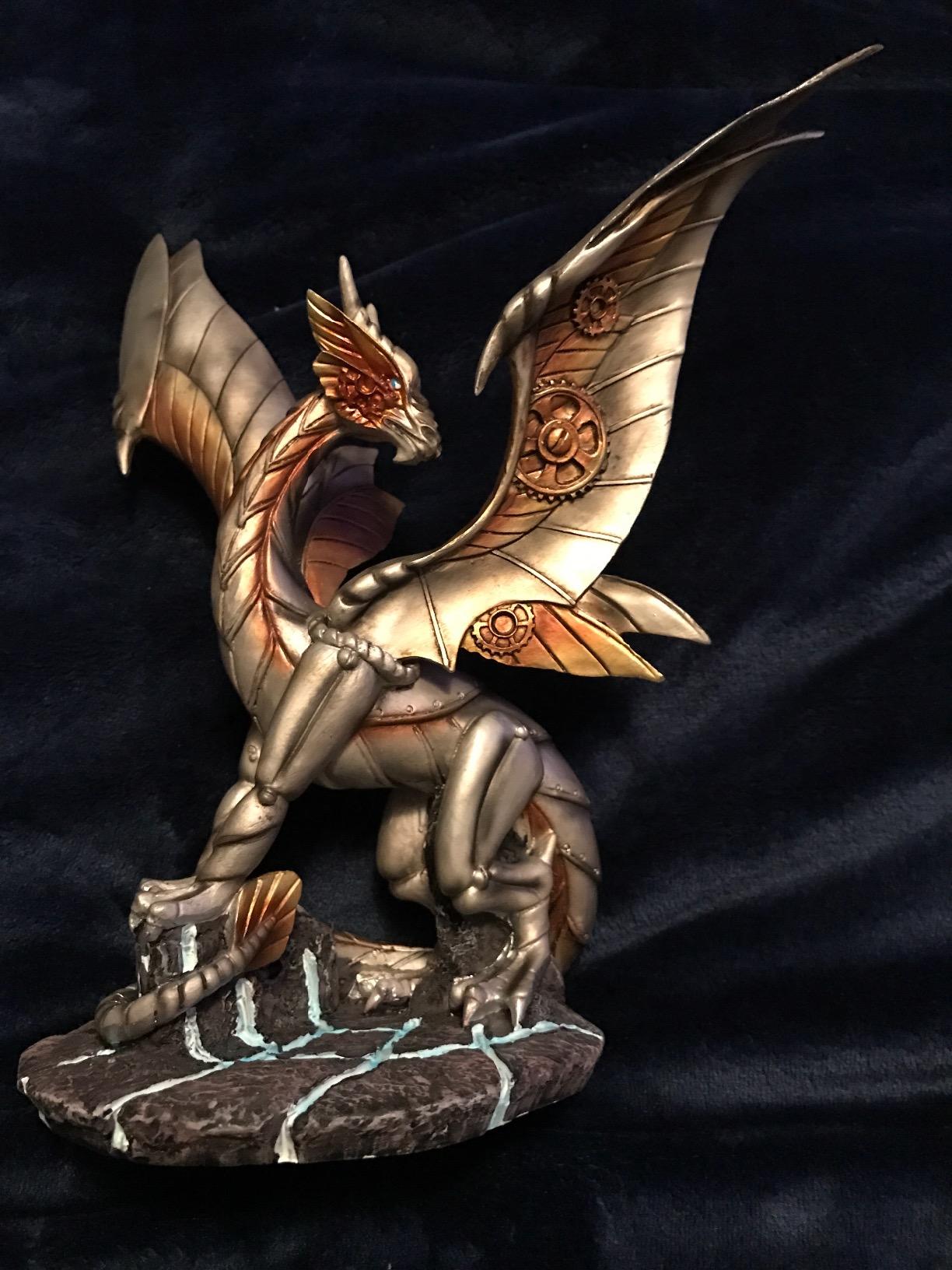 Pacific Giftware Steampunk Inspired Mechanical Gearwork Dragon Sculpture 12 Inch customer photo 1