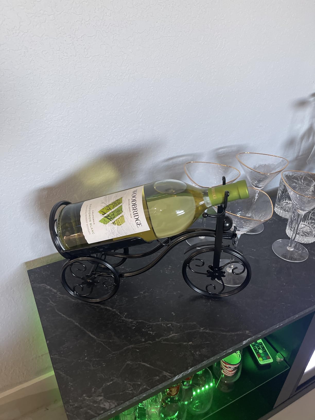 Creative Wine Rack Furnishing Articles, Wrought Iron Wine Bottle Holder, European-Style Goblet Glass Hanging Holder (Bronze) customer photo 1