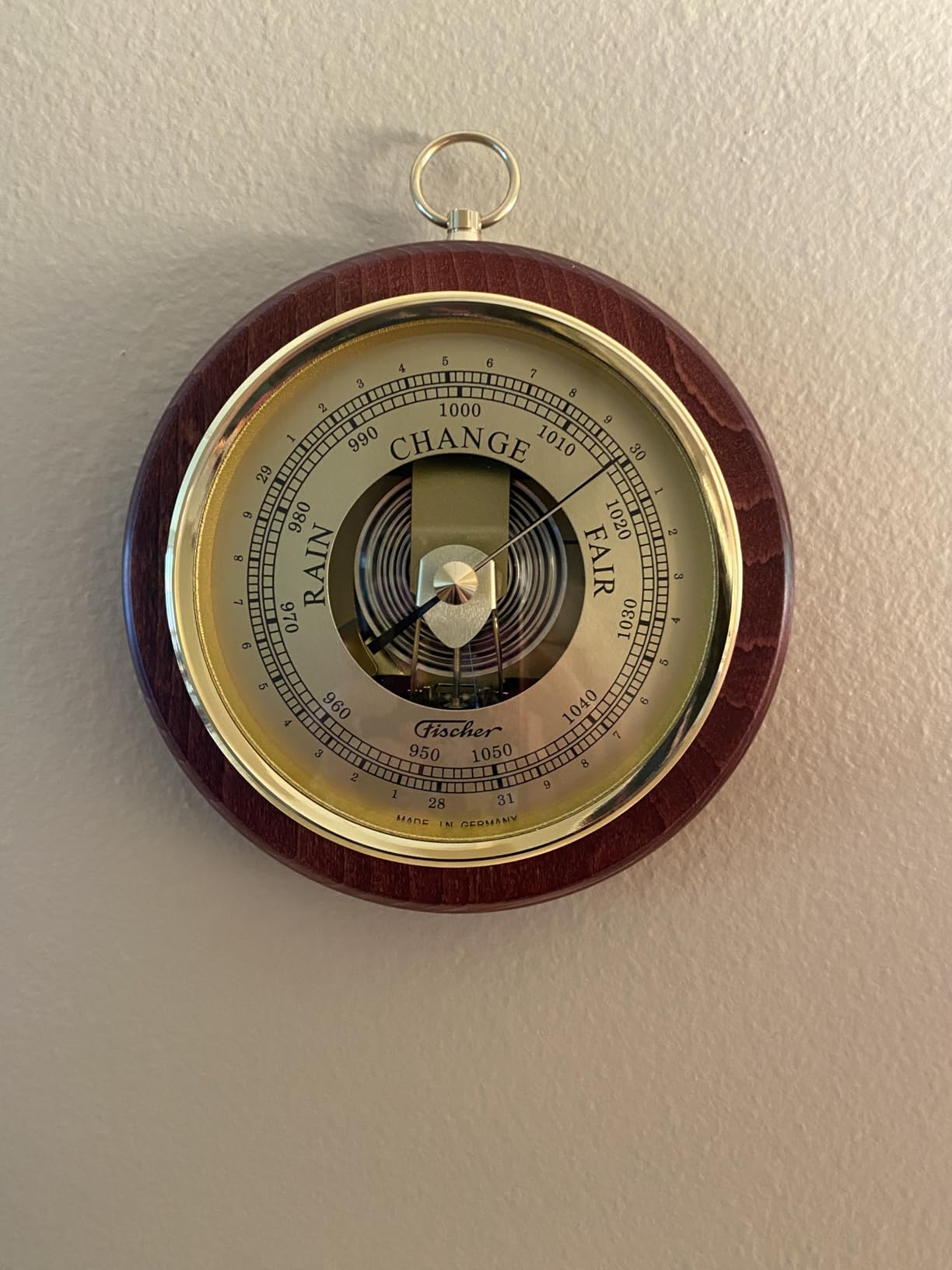 Fischer Barometer Pascal, Brass-Mahogany 6.7