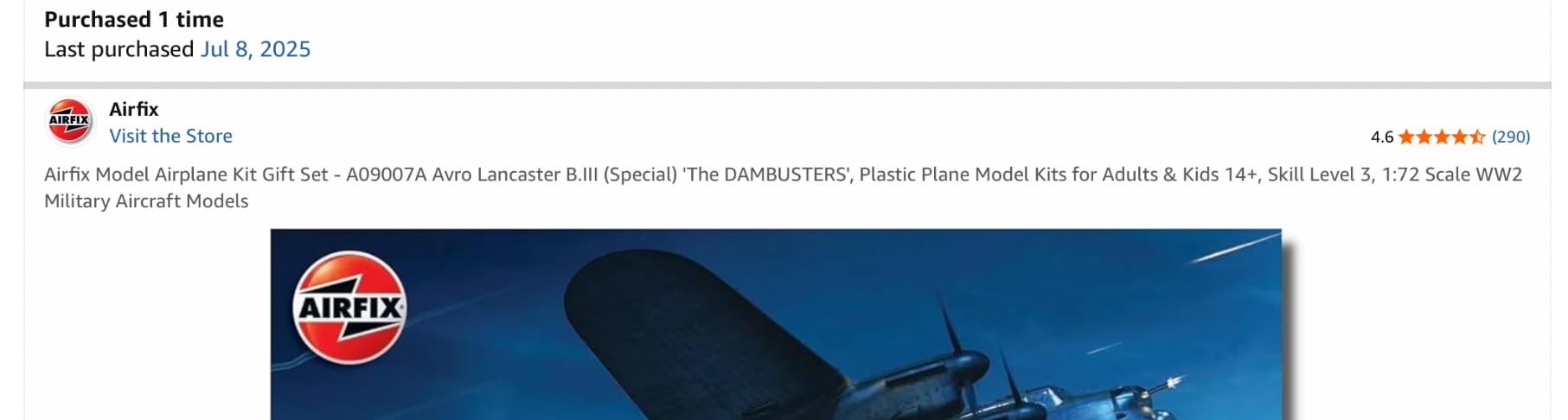 Airfix Model Airplane Kit Gift Set - A08013A Avro Lancaster B.III, Plastic Plane Model Kits for Adults & Kids 8+, Skill Level 3, 1:72 Scale WW2 Military Aircraft Models, Real Aeroplane Models customer photo 1