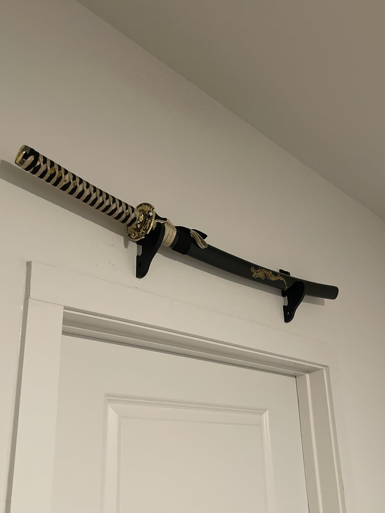 2/Set Sword Hook Wall Mount Samurai Sword Hanger Display Holder Adjustable for Katana Wakizashi Tanto Genji Sword Weapon Rack customer photo 1