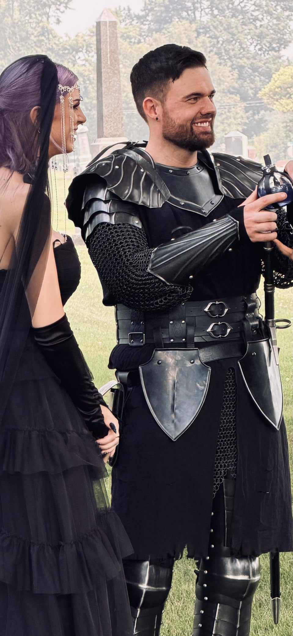 Chainmail Shirt Medieval Knight Armor Costume with Heavy Duty 16 Gauge Mild Steel Half Sleeves Templar Cross Shirt customer photo 1