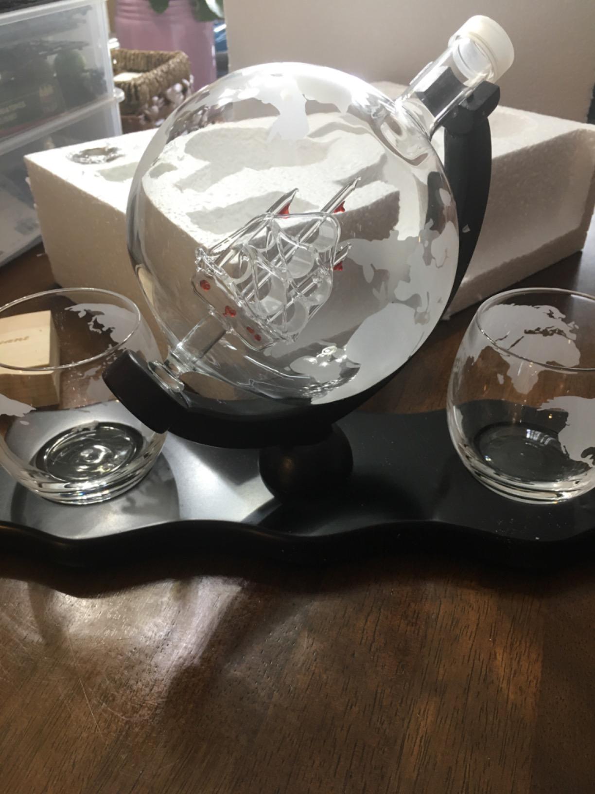 Gifts for Men Dad, Whiskey Decanter Globe Set with Ball & Glasses, Anniversary Birthday Gifts for Him Husband Boyfriend Brother, Unique Valentine Day Gifts for Bourbon Scotch Liquor Vodka, Cool Stuff customer photo 2