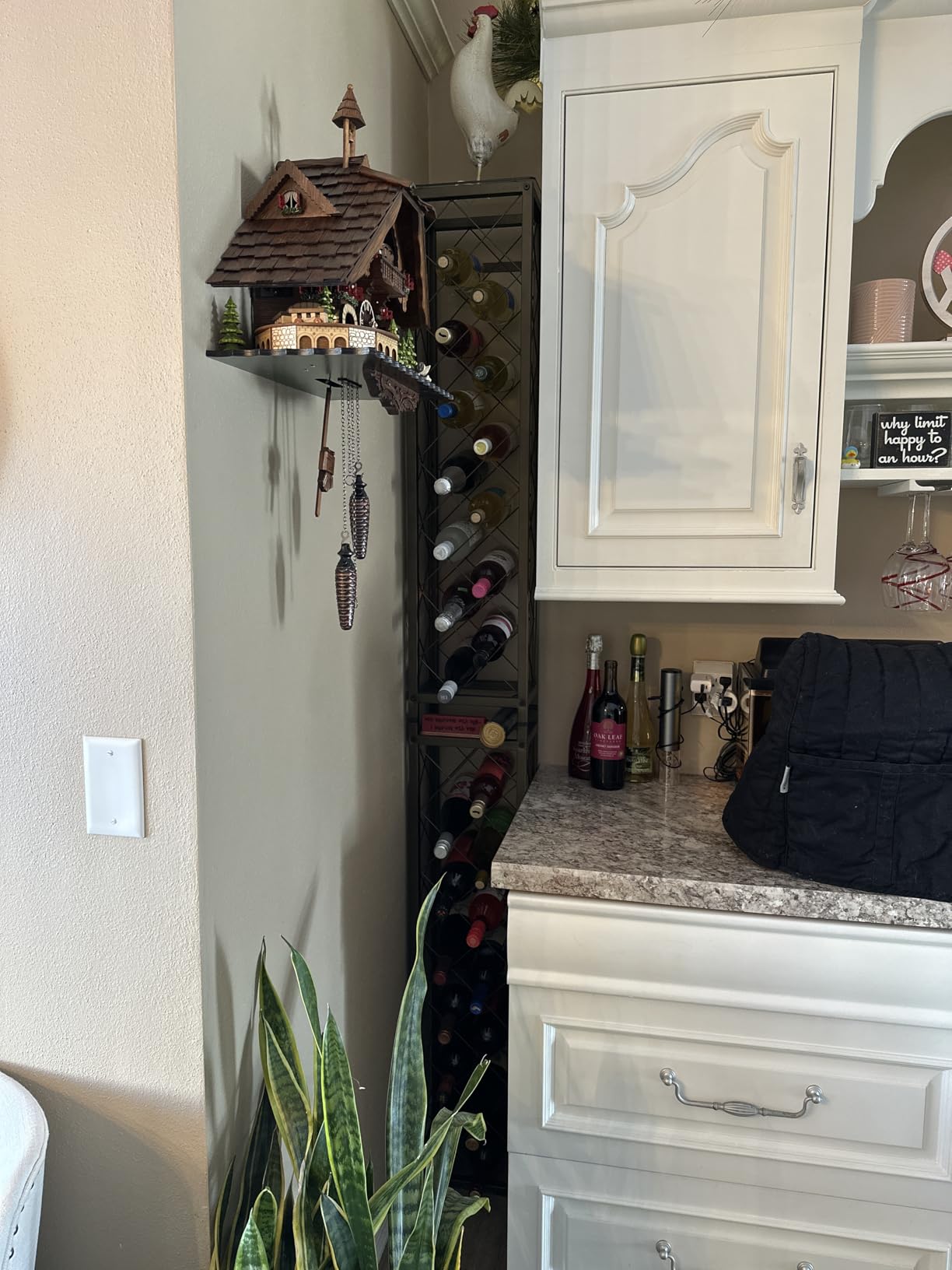Kings Brand 13-Bottle Freestanding Wine Rack Tower with Glass Top, Pewter customer photo 2
