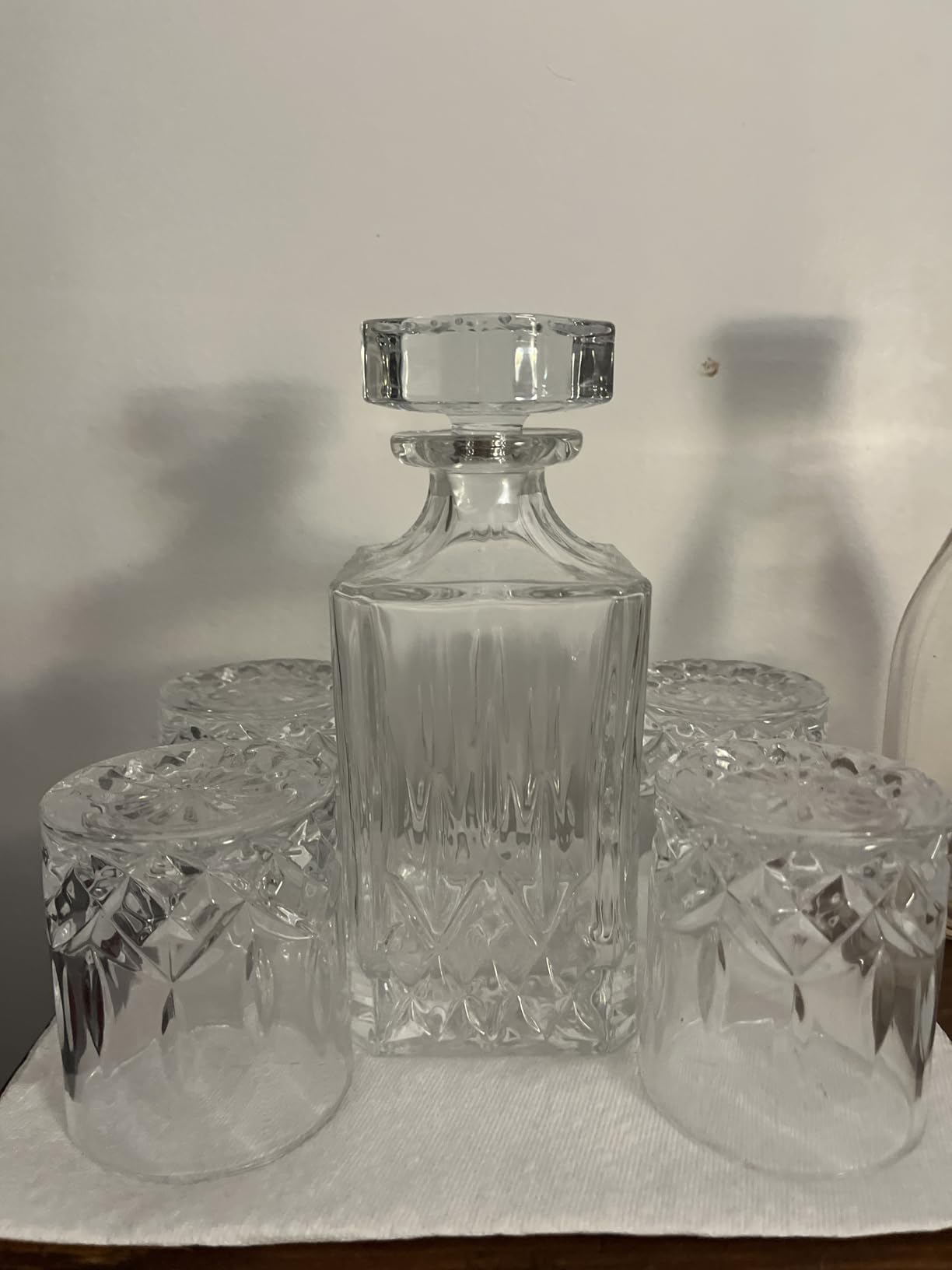 KANARS Whiskey Decanter And Glasses Set in Unique Gift Box - Original Crystal Liquor Decanter Set For Bourbon, Scotch, Vodka, Rum or Whisky, 5-Piece, Gifts for Men Dad customer photo 1