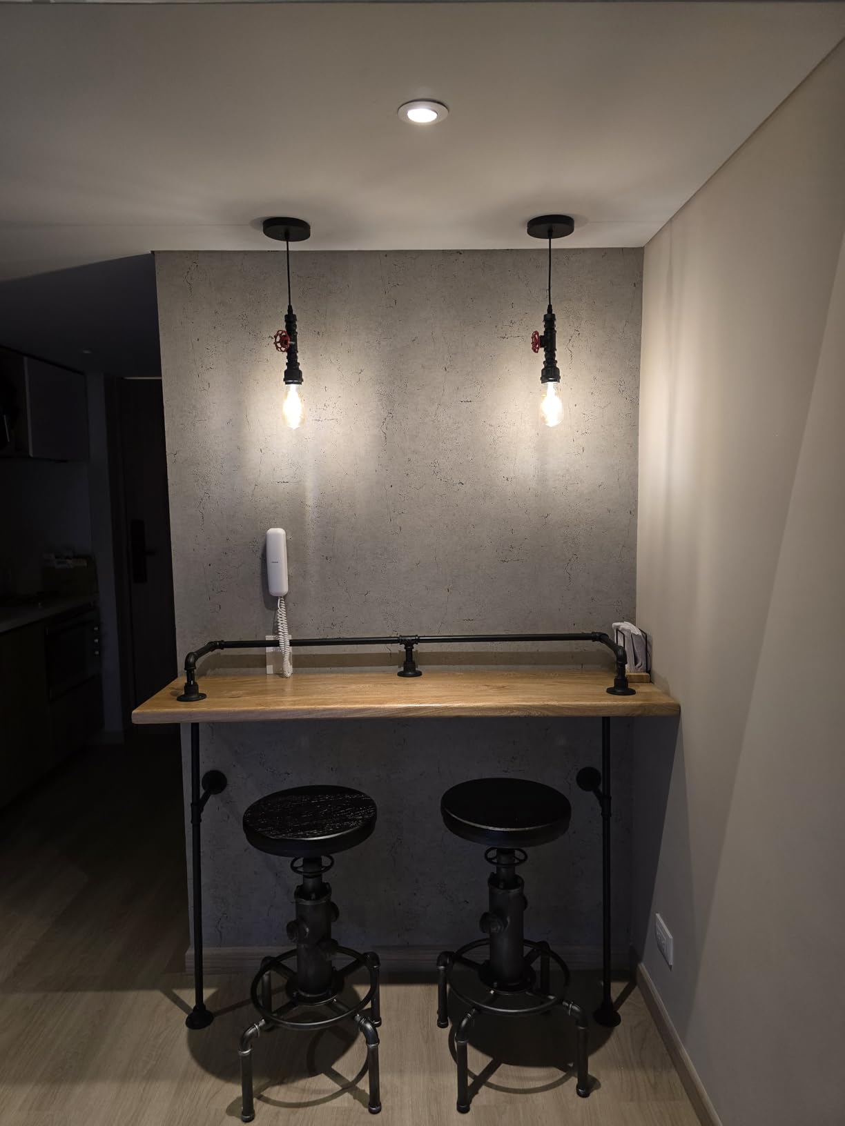 Kawell Vintage Pendant Light Fixtures Industrial Retro Ceiling Chandelier Creative Water Pipe Hanging Light Fixtures Art Deco Iron E26 60W Max for Bedroom Cafe Bar Restaurant Kitchen, Rust Color customer photo 1