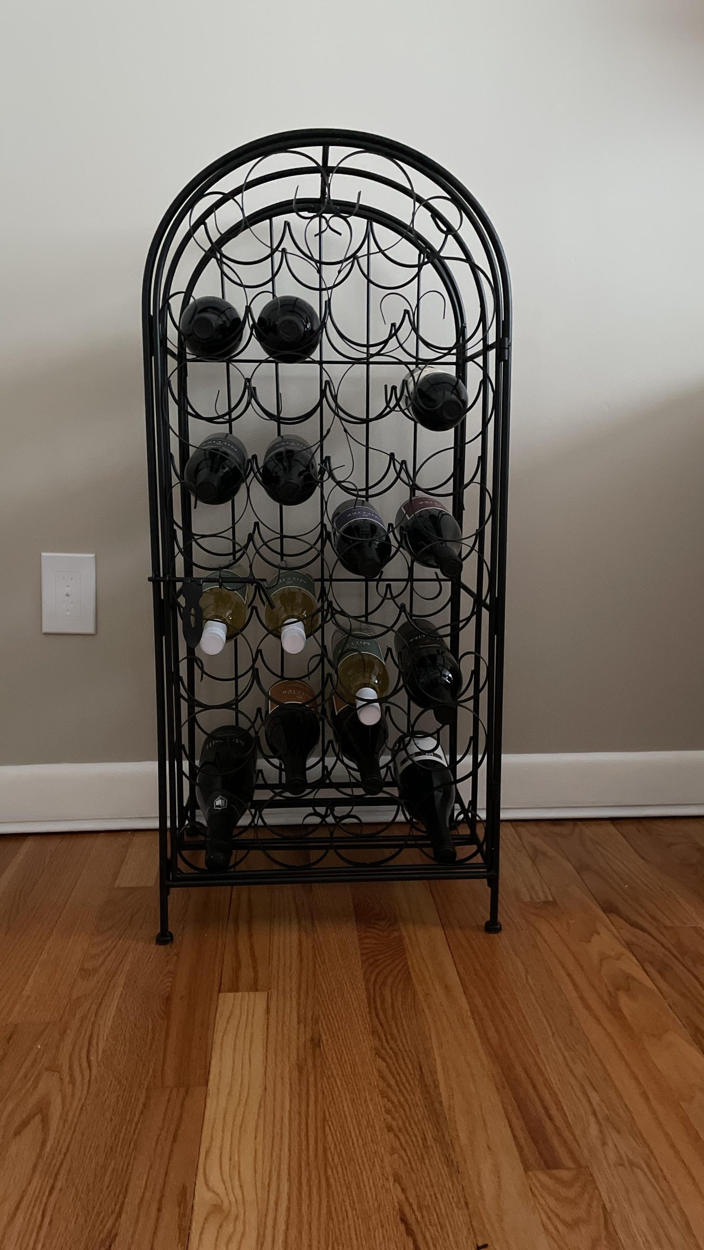 HOMCOM 35 Bottle Metal Wine Rack Freestanding Floor with Lock, Black, Wrought Iron Wine Rack for Kitchen, Home Bar customer photo 2