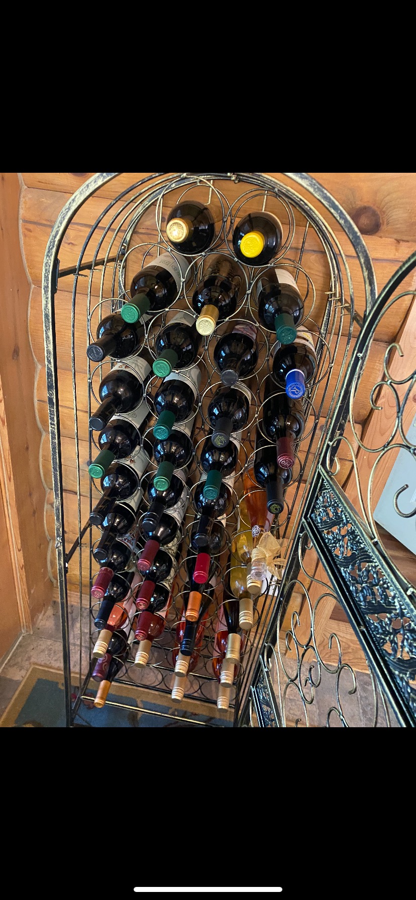 HOMCOM 45 Bottle Wrought Iron Wine Rack Jail with Lock Antique Bronze customer photo 1