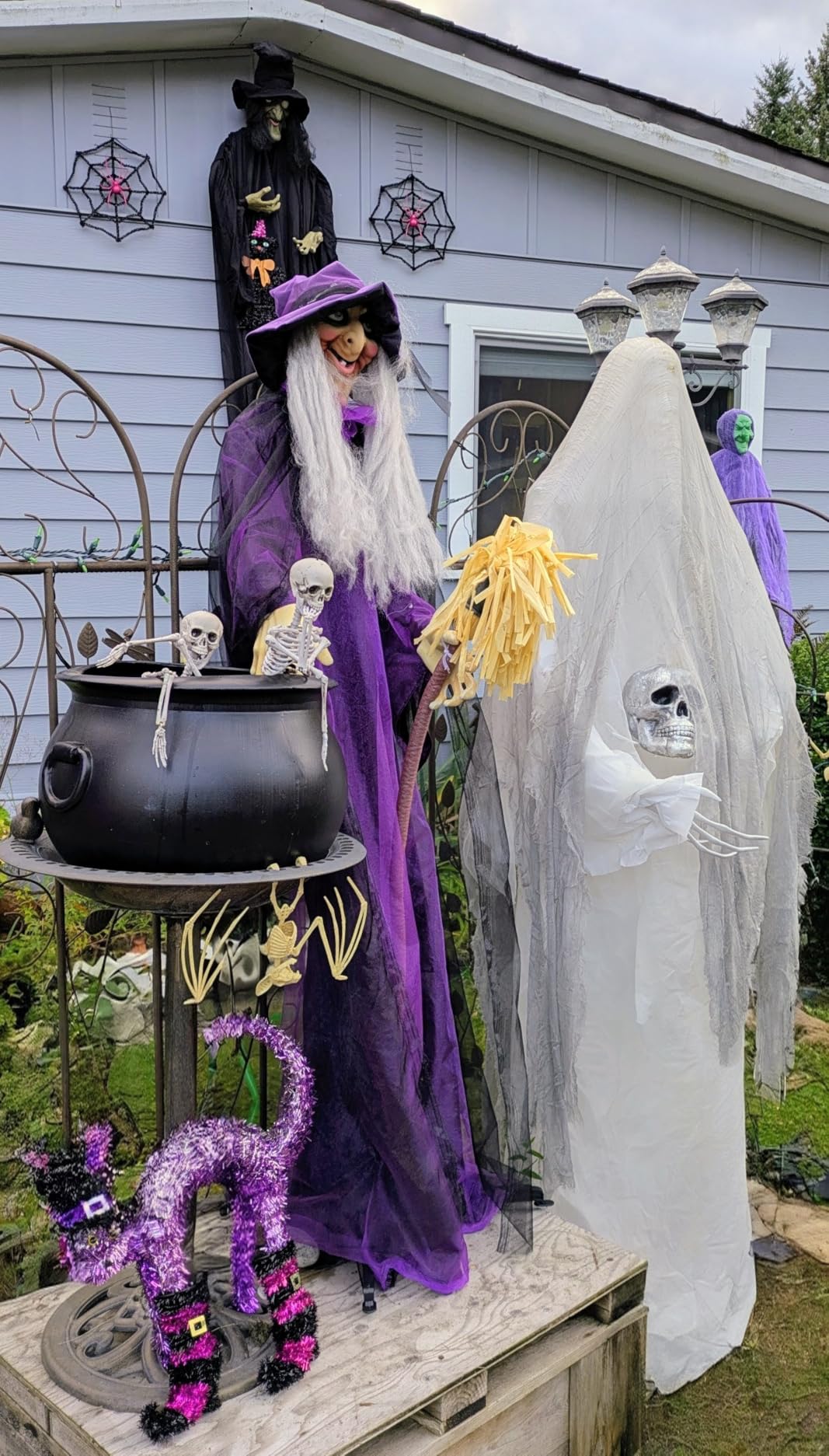 Haunted Hill Farm Life-Size Scary Talking Witch with Broomstick, Halloween Animatronic with Touch Activated Lights and Sound, Battery Operated Indoor or Covered Outdoor Halloween Decorations customer photo 1