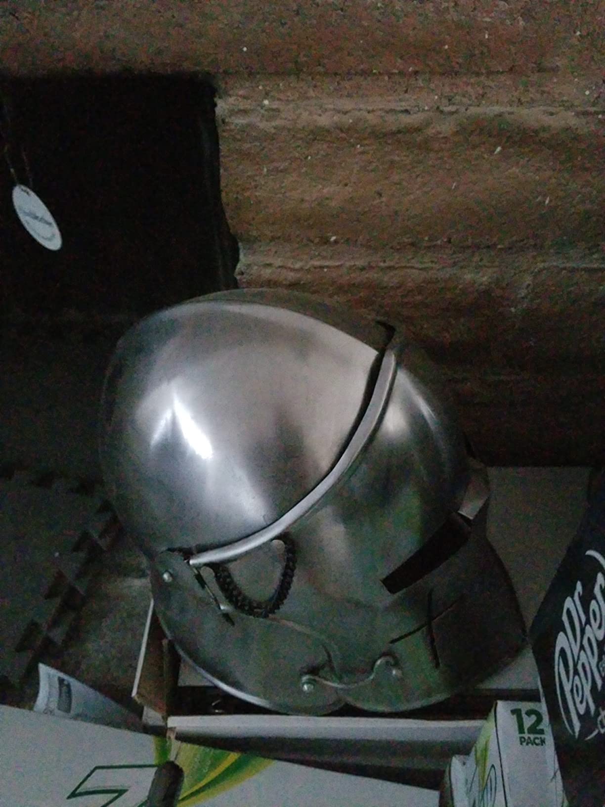 Nagina International Medieval Barbuta Visored Brushed Steel Knights Templar Crusaders Armour Helmet customer photo 2