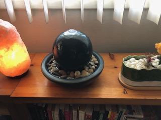 Sunnydaze Tabletop Ceramic Tabletop Fountain with Orb - Relaxing Indoor Fountain for Meditation - for Office, Bedroom, or Living Room - Teal customer photo 1