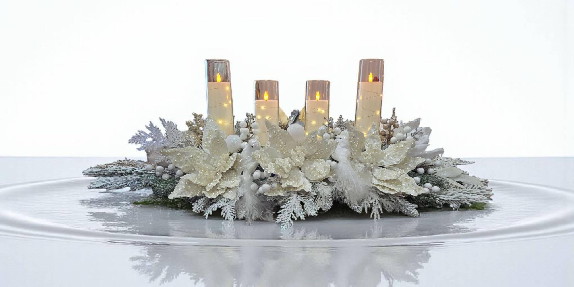 Seraphic Black Iron 4-Pillar Candelabra - Elegant Tabletop Candle Holder Centerpiece for Weddings, Dining, Parties & Home Decor customer photo 1
