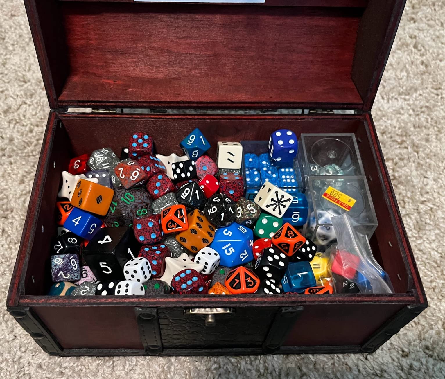 MAXFLO Handcrafted Wooden Treasure Chest Decorative Storage Box with Lock for Home Decor customer photo 1